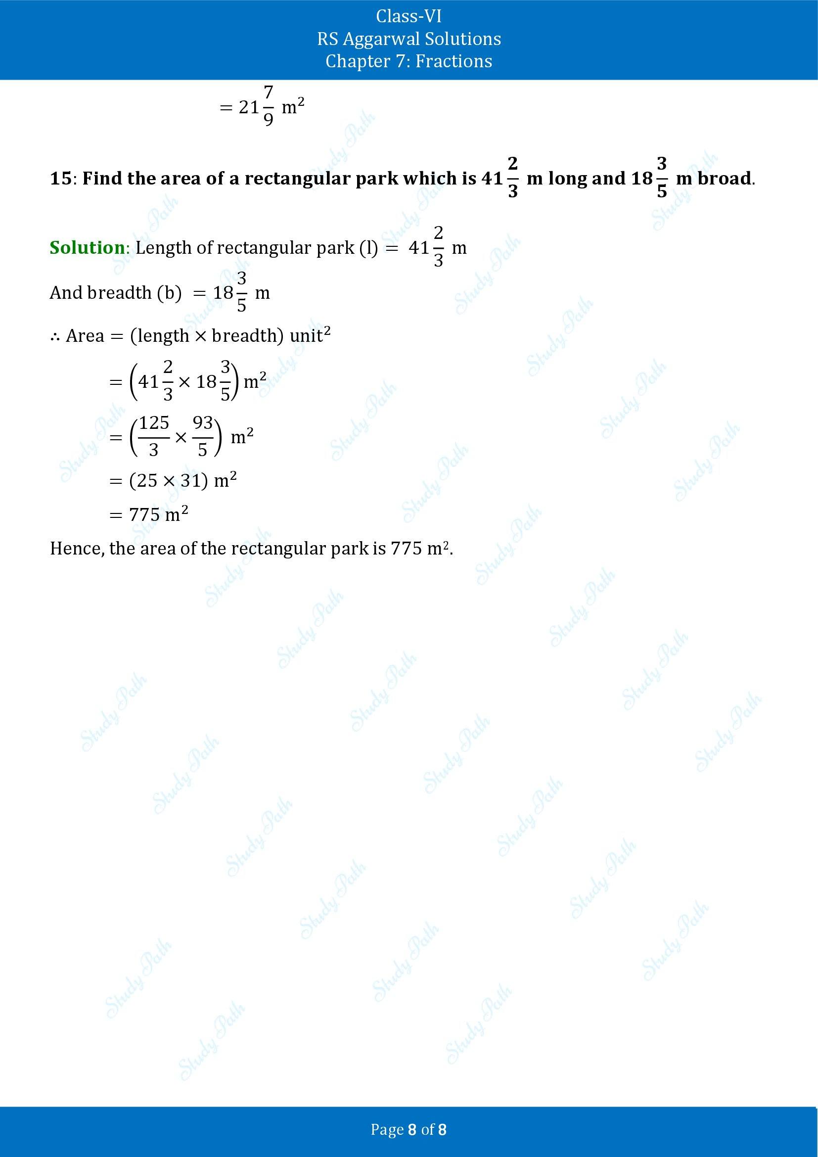 RS Aggarwal Solutions Class 6 Chapter 7 Fractions Exercise 7G 00008