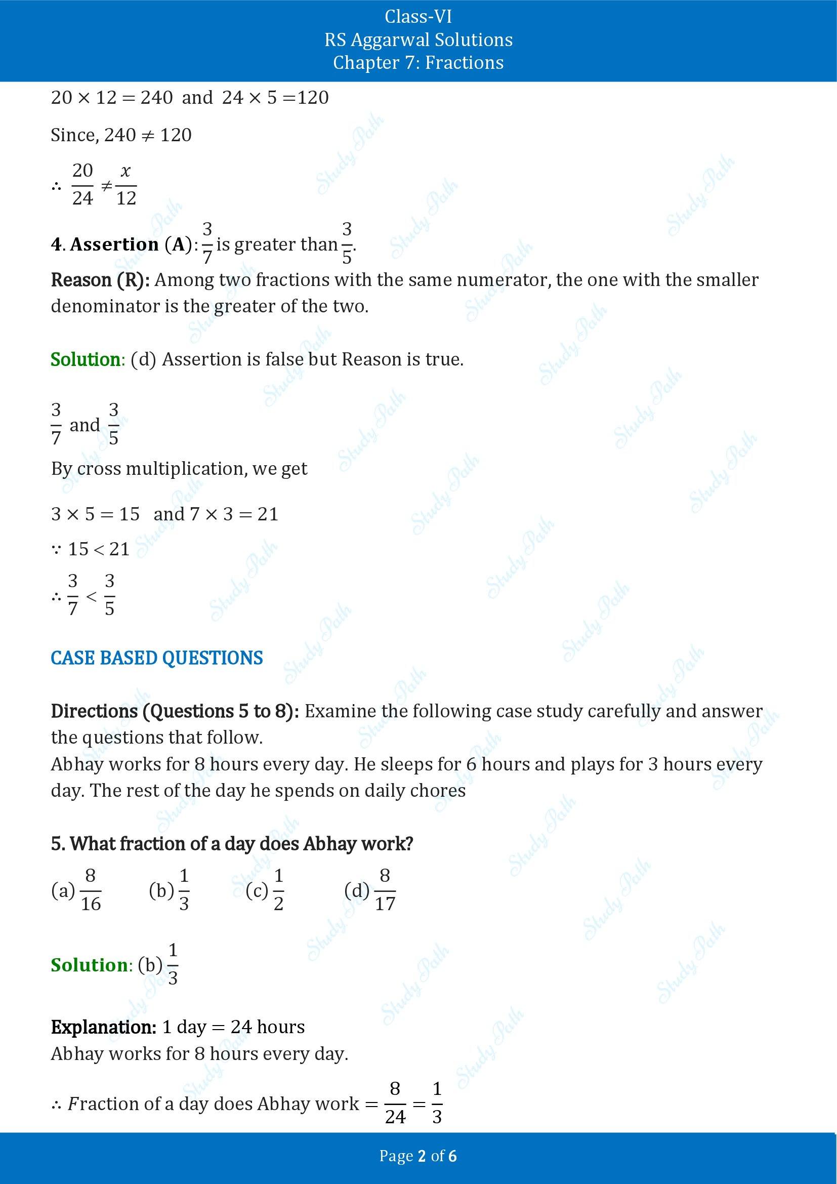 RS Aggarwal Solutions Class 6 Chapter 7 Fractions Exercise 7J 00002
