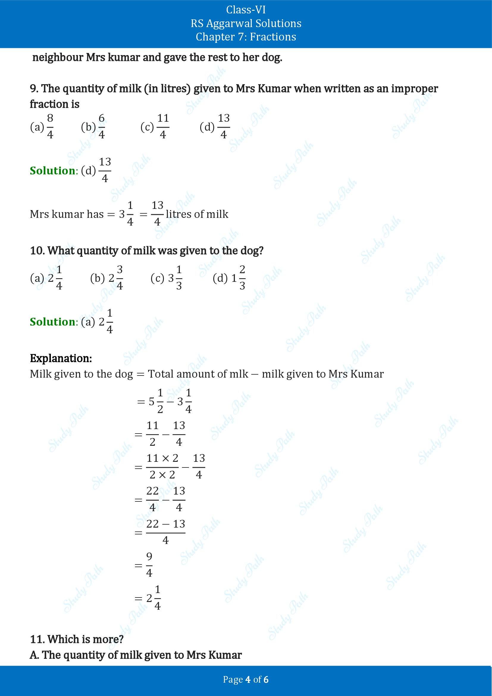 RS Aggarwal Solutions Class 6 Chapter 7 Fractions Exercise 7J 00004
