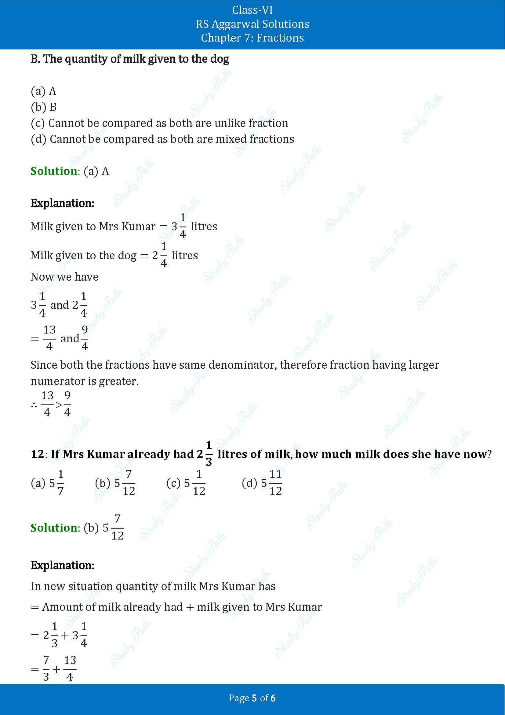 RS Aggarwal Solutions Class 6 Chapter 7 Fractions Exercise 7J 00005