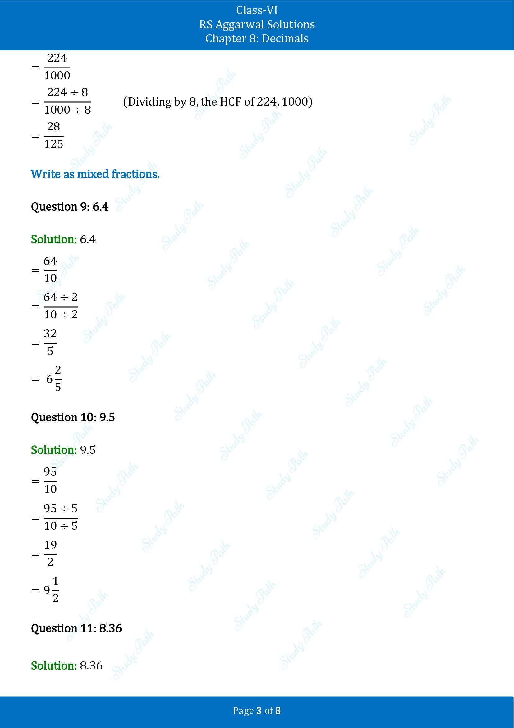 RS Aggarwal Solutions Class 6 Chapter 8 Decimals Exercise 8B 00003