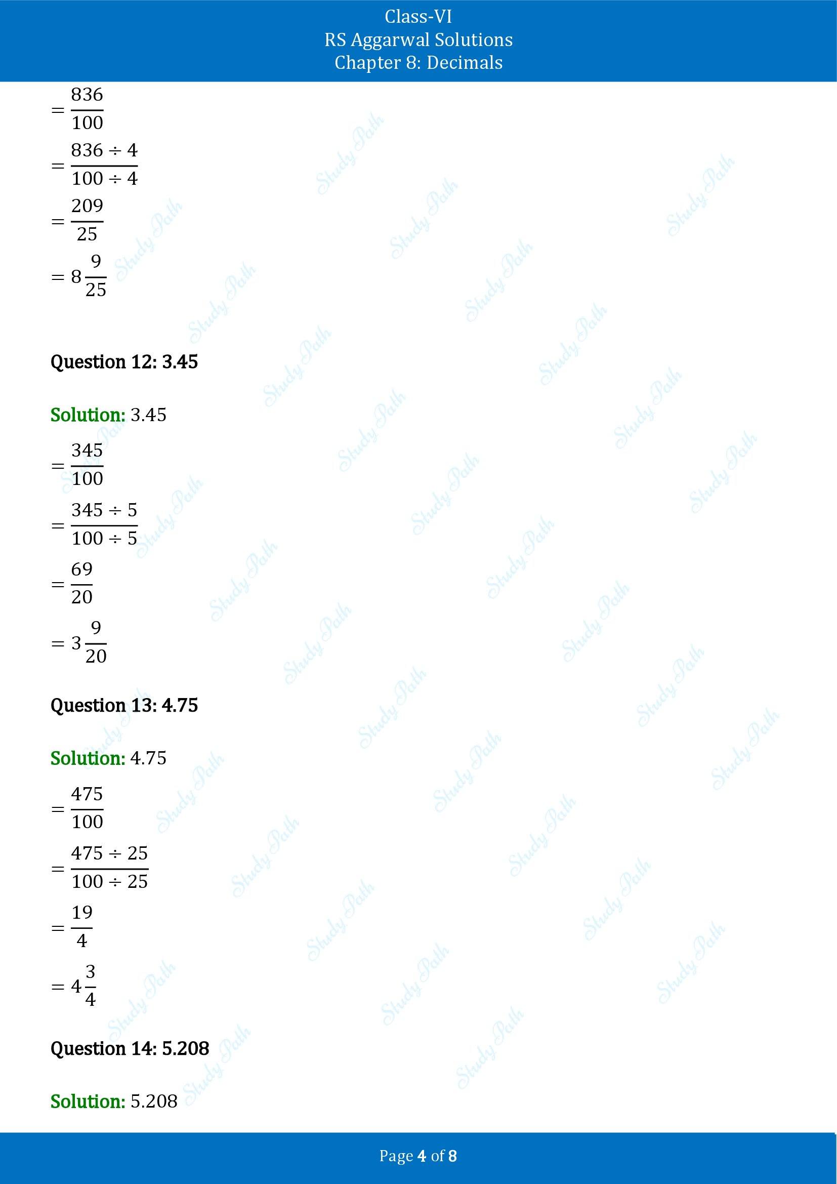 RS Aggarwal Solutions Class 6 Chapter 8 Decimals Exercise 8B 00004
