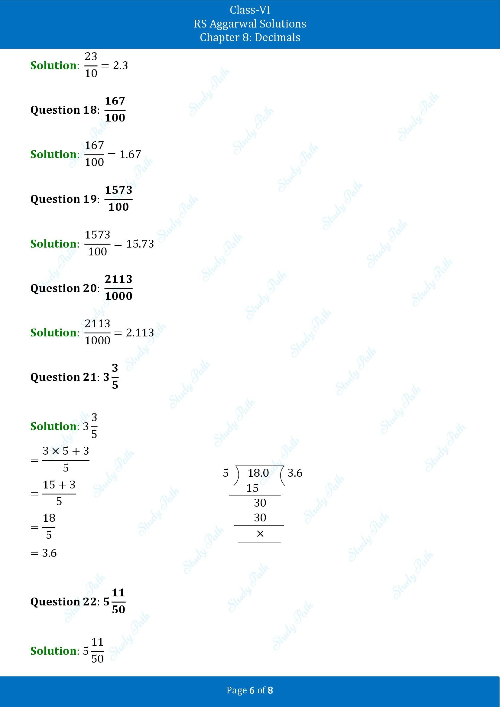 RS Aggarwal Solutions Class 6 Chapter 8 Decimals Exercise 8B 00006
