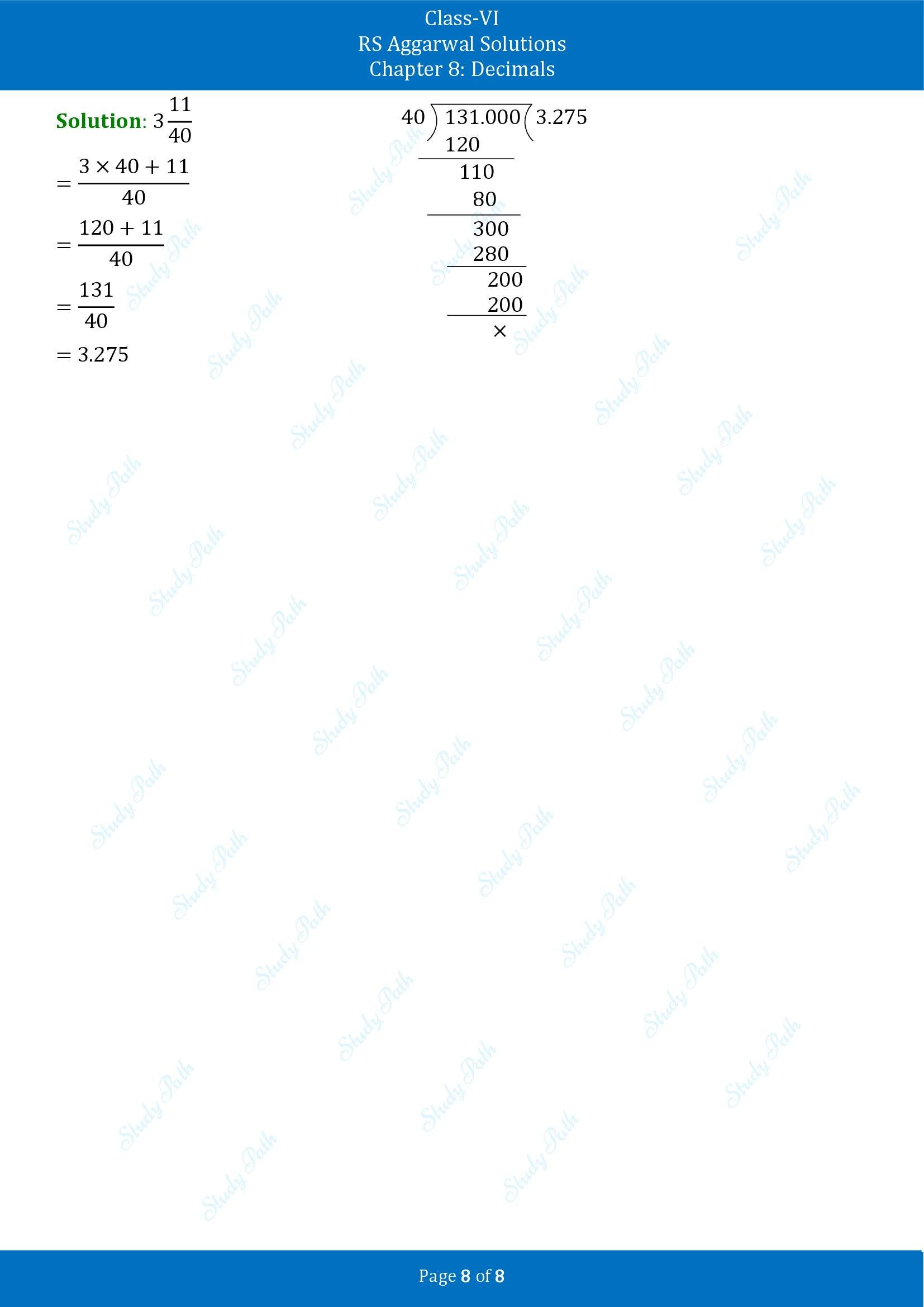 RS Aggarwal Solutions Class 6 Chapter 8 Decimals Exercise 8B 00008