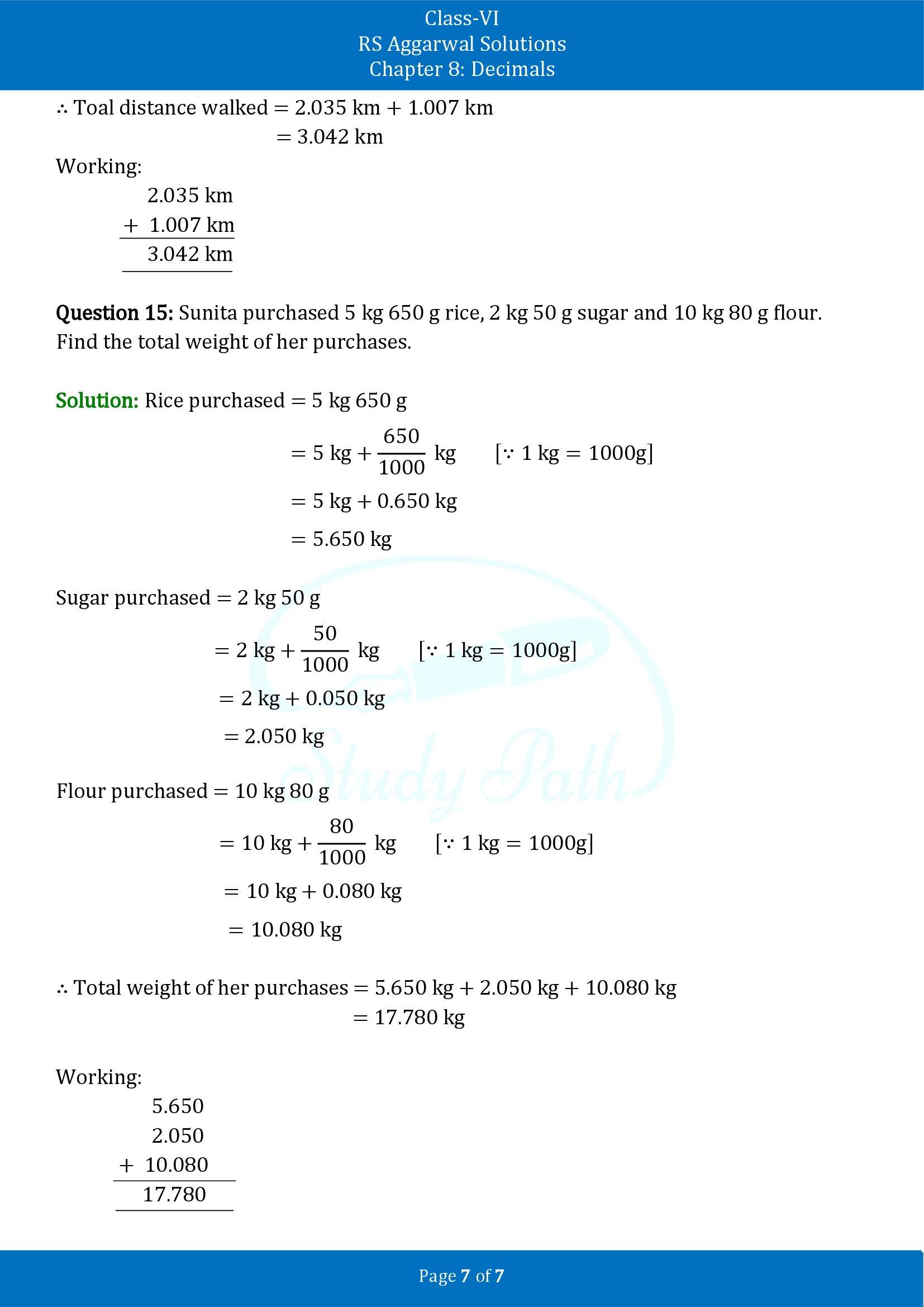 RS Aggarwal Solutions Class 6 Chapter 8 Decimals Exercise 8D 00007