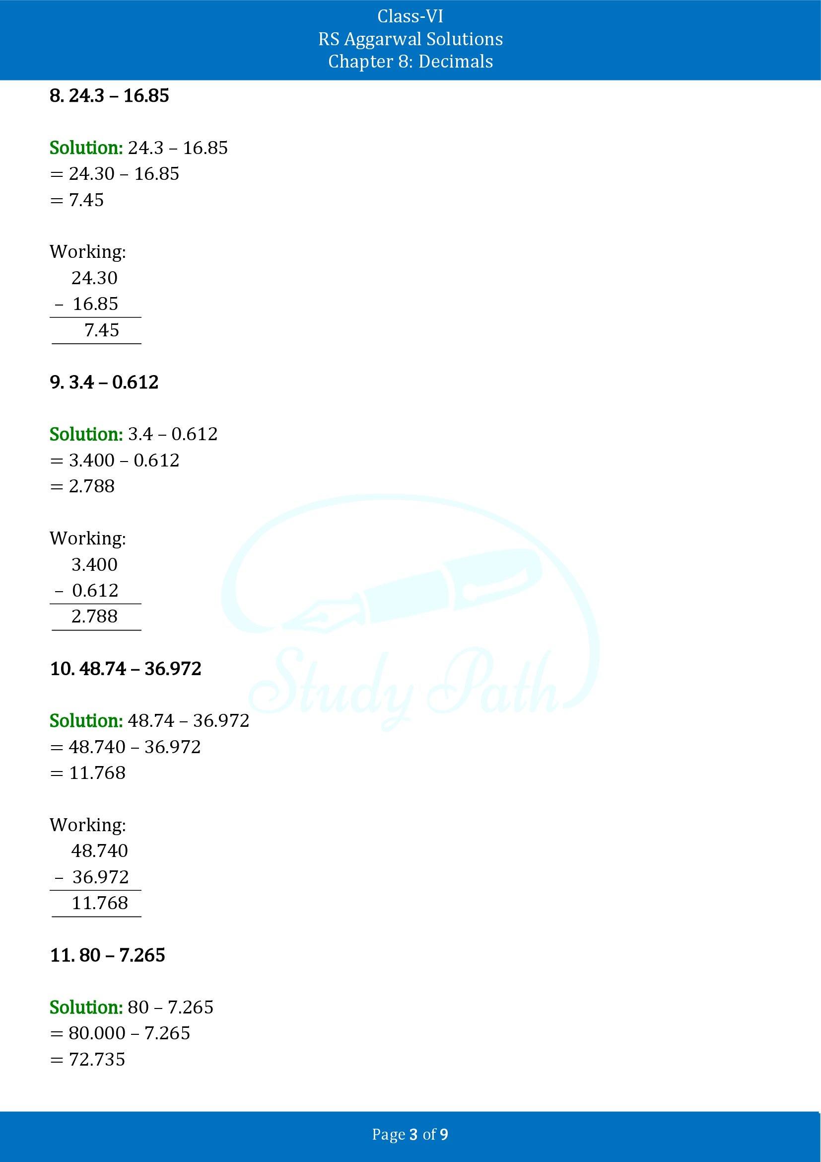 RS Aggarwal Solutions Class 6 Chapter 8 Decimals Exercise 8E 00003