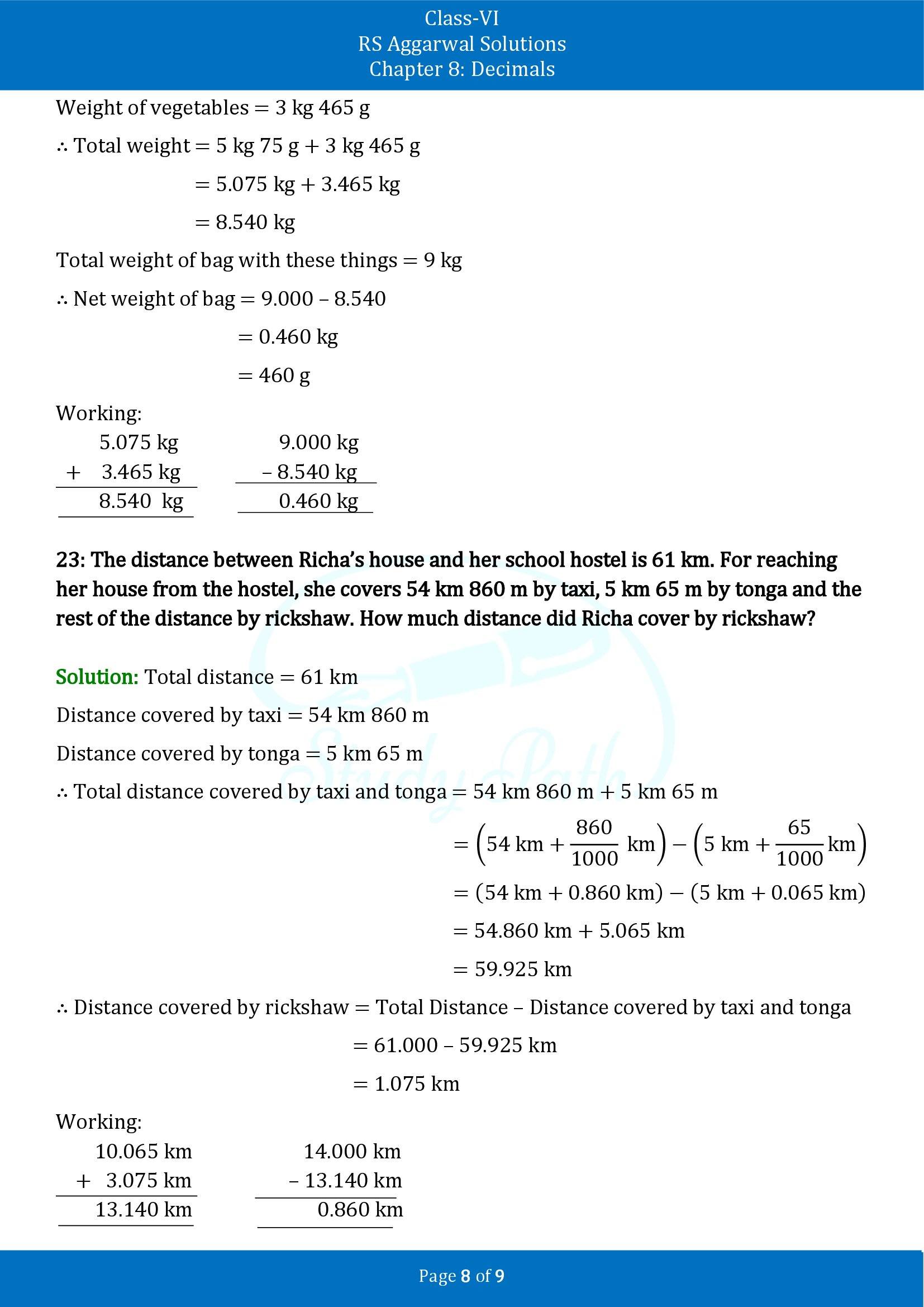 RS Aggarwal Solutions Class 6 Chapter 8 Decimals Exercise 8E 00008