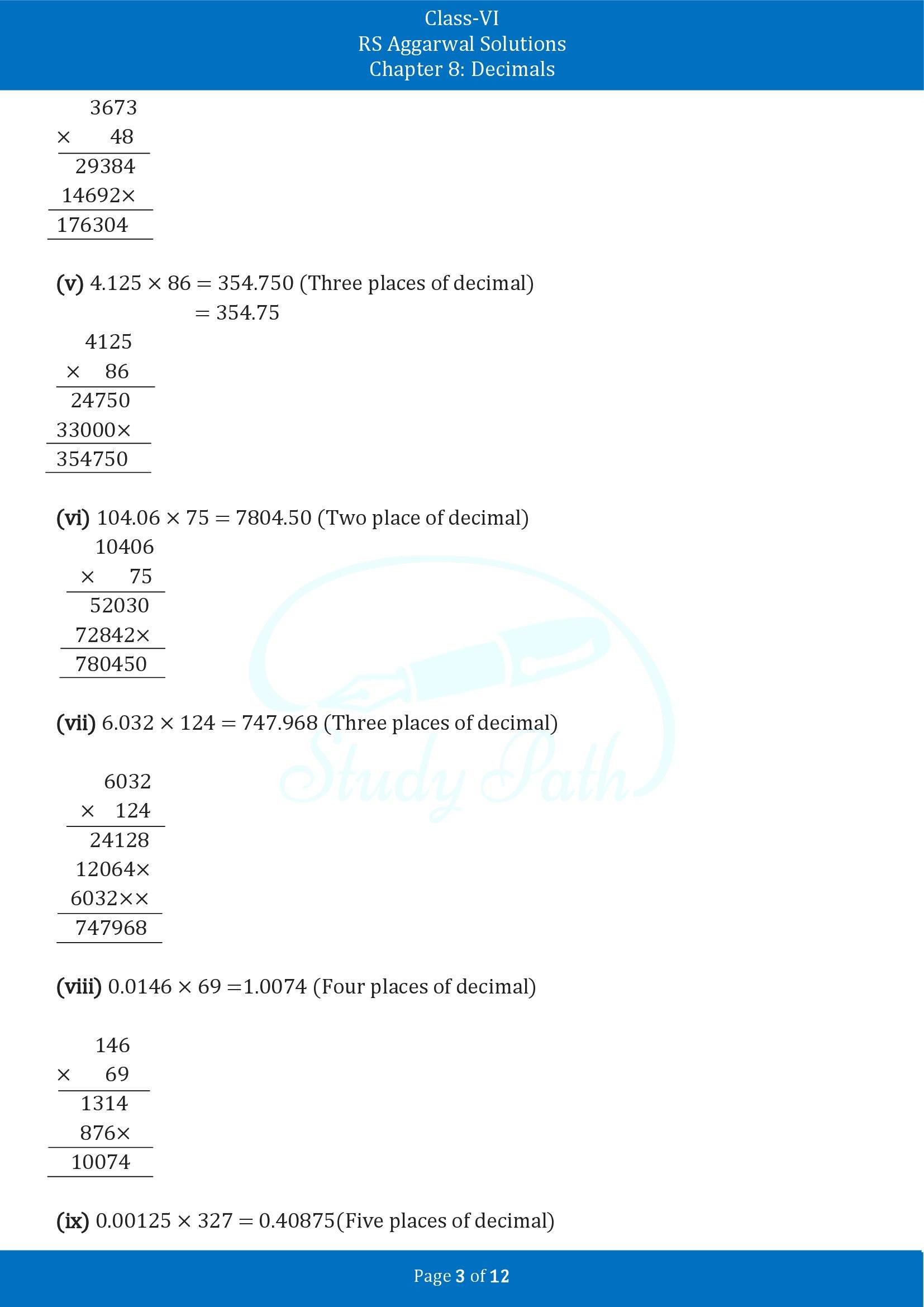 RS Aggarwal Solutions Class 6 Chapter 8 Decimals Exercise 8F 00003