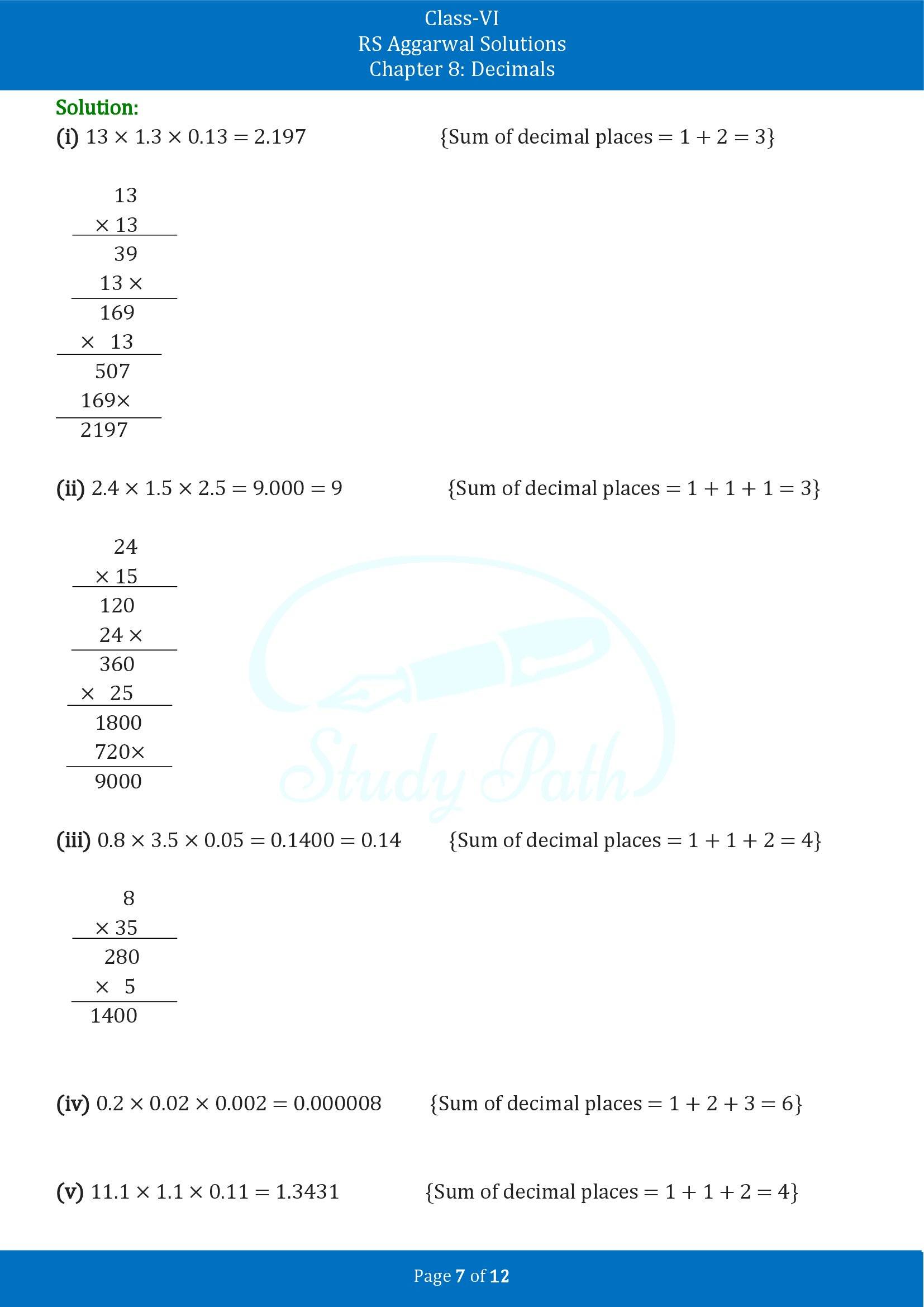 RS Aggarwal Solutions Class 6 Chapter 8 Decimals Exercise 8F 00007