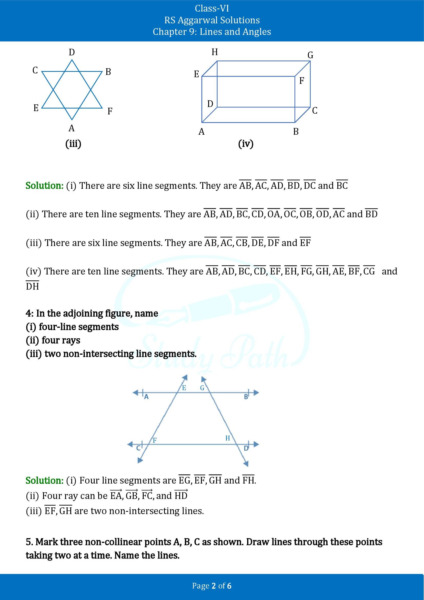 RS Aggarwal Solutions Class 6 Chapter 9 Lines and Angles Exercise 9A 00002
