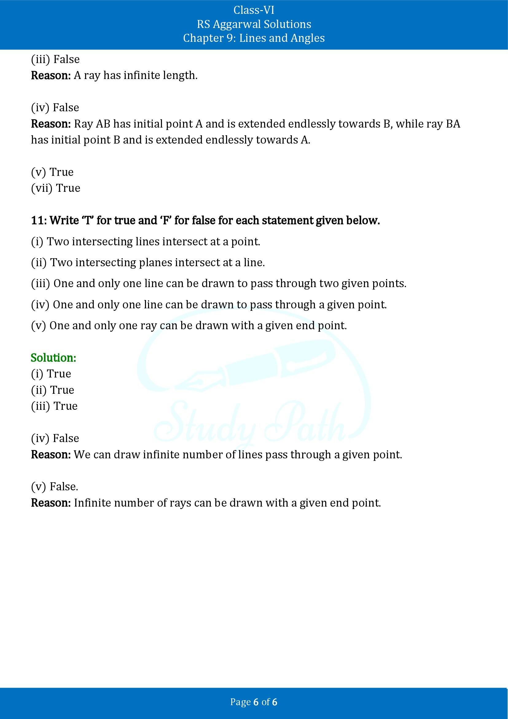 RS Aggarwal Solutions Class 6 Chapter 9 Lines and Angles Exercise 9A 00006