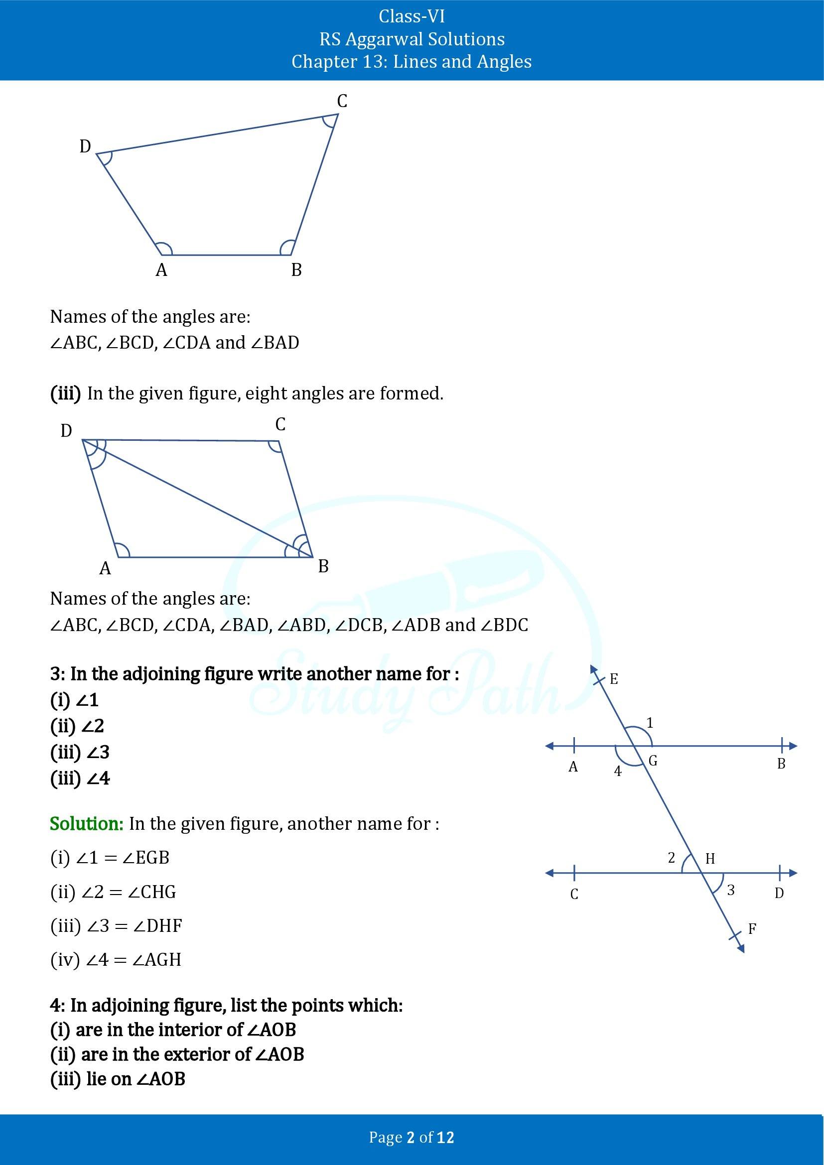 RS Aggarwal Solutions Class 6 Chapter 9 Lines and Angles Exercise 9B 00002