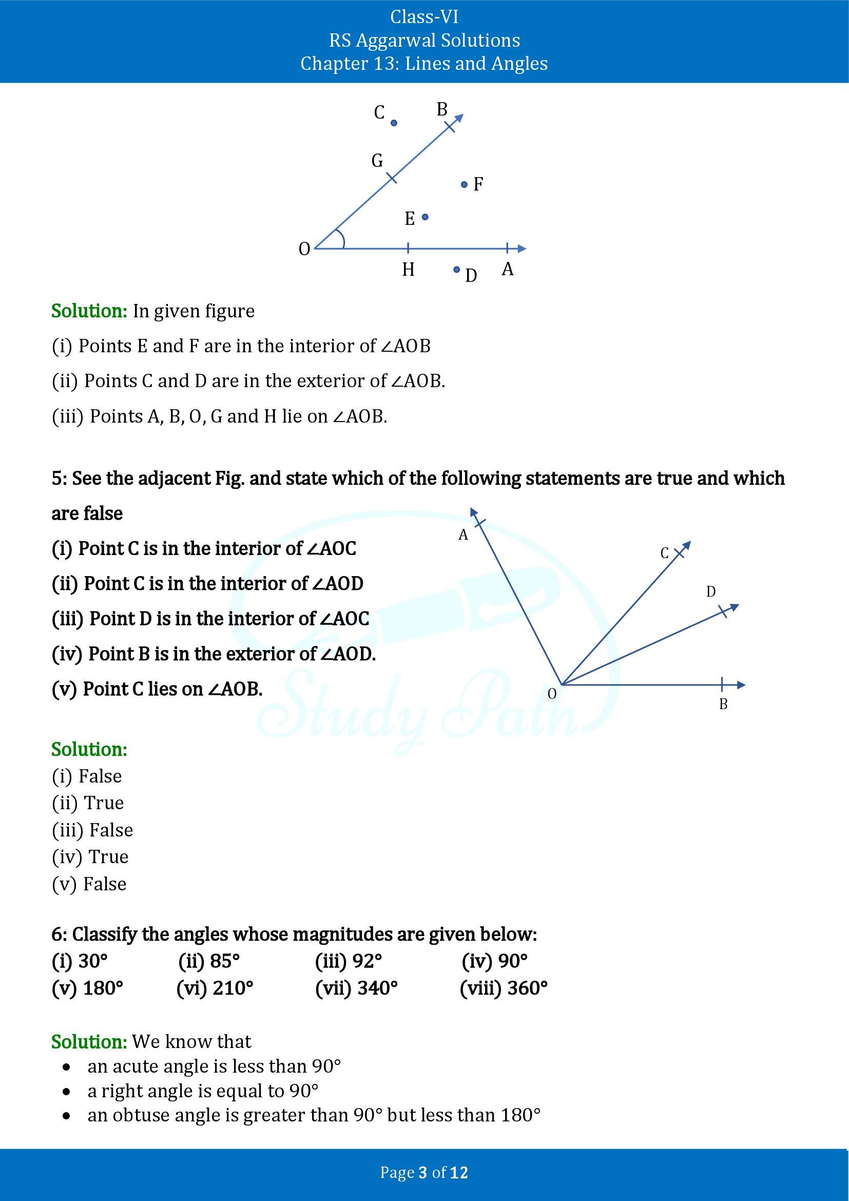 RS Aggarwal Solutions Class 6 Chapter 9 Lines and Angles Exercise 9B 00003