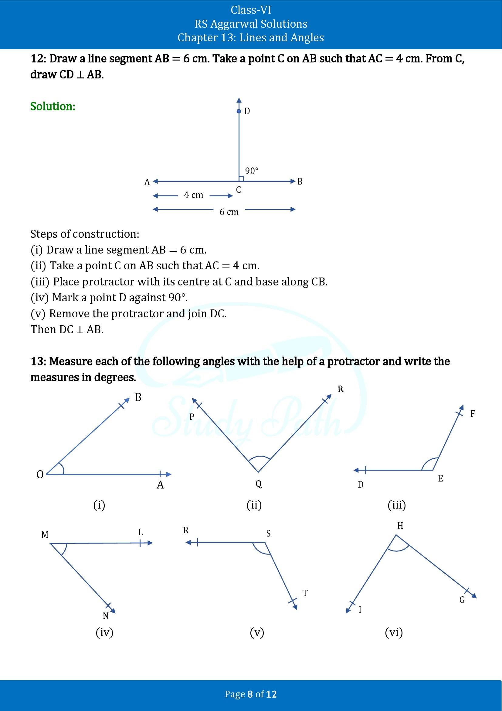 RS Aggarwal Solutions Class 6 Chapter 9 Lines and Angles Exercise 9B 00008