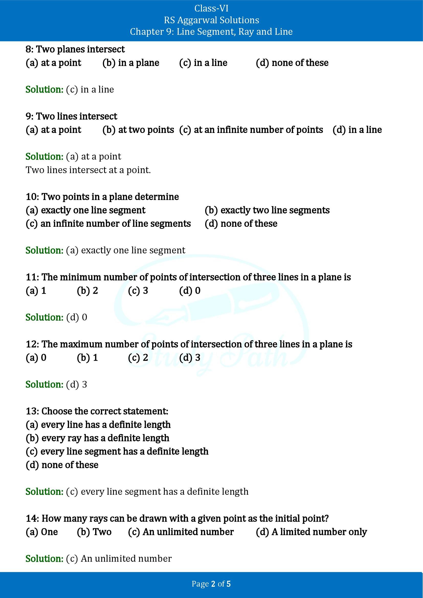 RS Aggarwal Solutions Class 6 Chapter 9 Lines and Angles Exercise 9C MCQs 00002