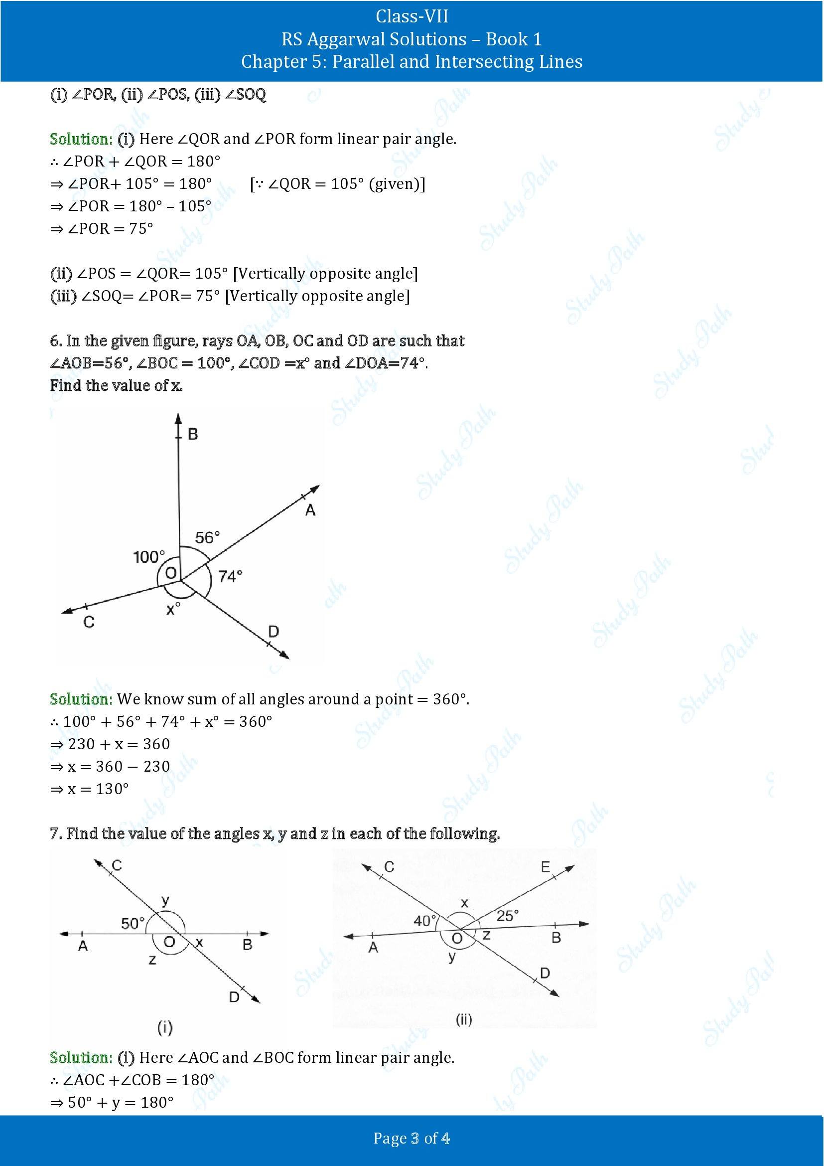 RS Aggarwal Solutions Class 7 Book 1 Chapter 5 Parallel and Intersecting Lines Exercise 5A 00003
