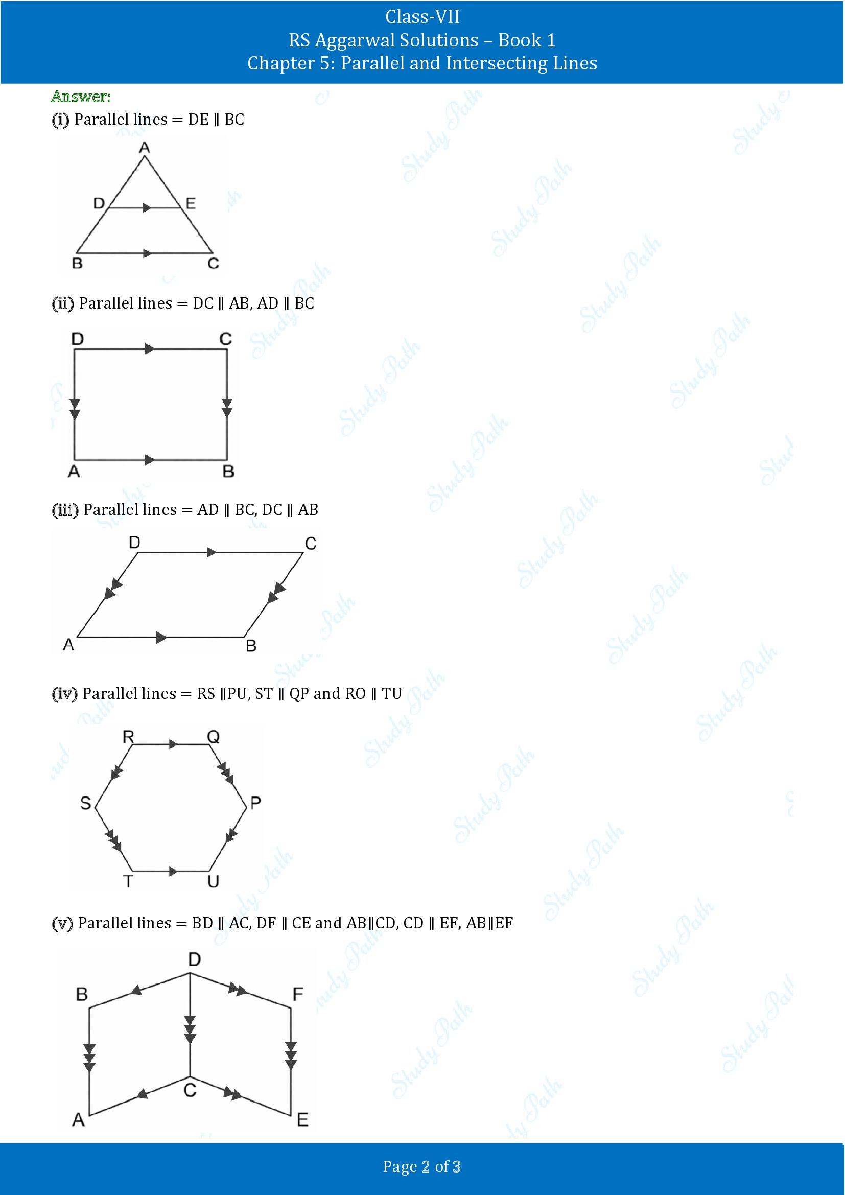 RS Aggarwal Solutions Class 7 Book 1 Chapter 5 Parallel and Intersecting Lines Exercise 5B 00002