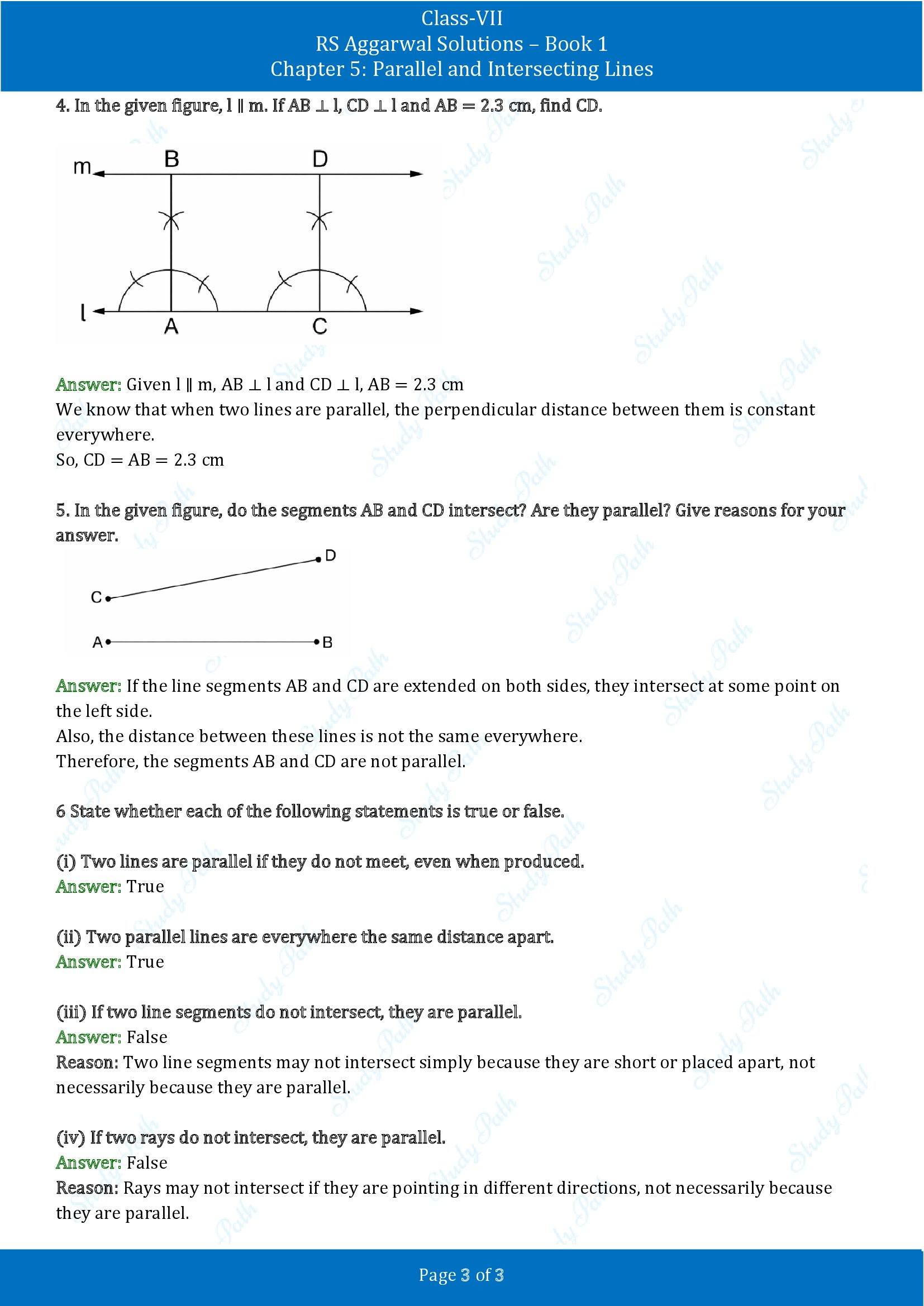 RS Aggarwal Solutions Class 7 Book 1 Chapter 5 Parallel and Intersecting Lines Exercise 5B 00003