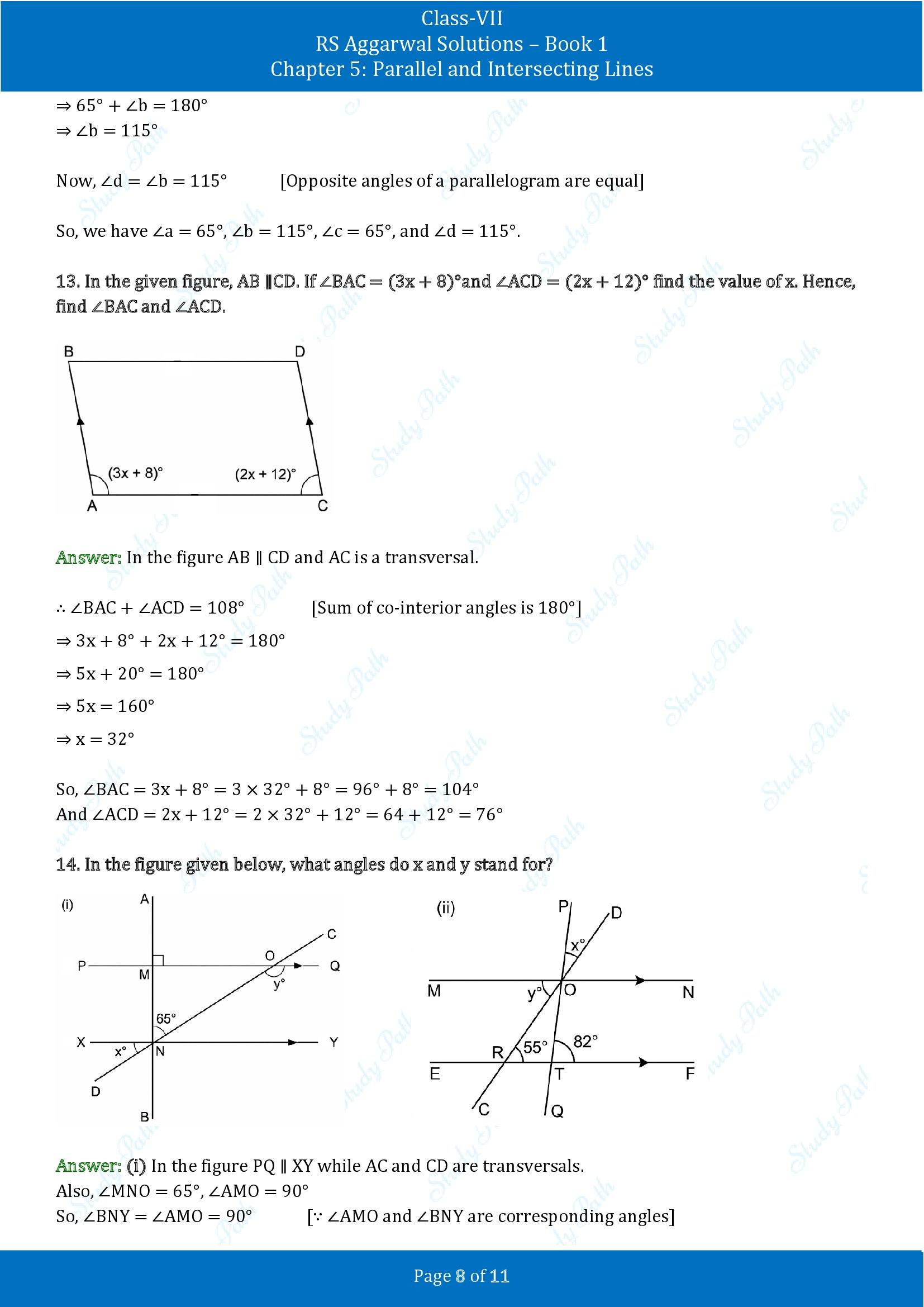 RS Aggarwal Solutions Class 7 Book 1 Chapter 5 Parallel and Intersecting Lines Exercise 5C 00008