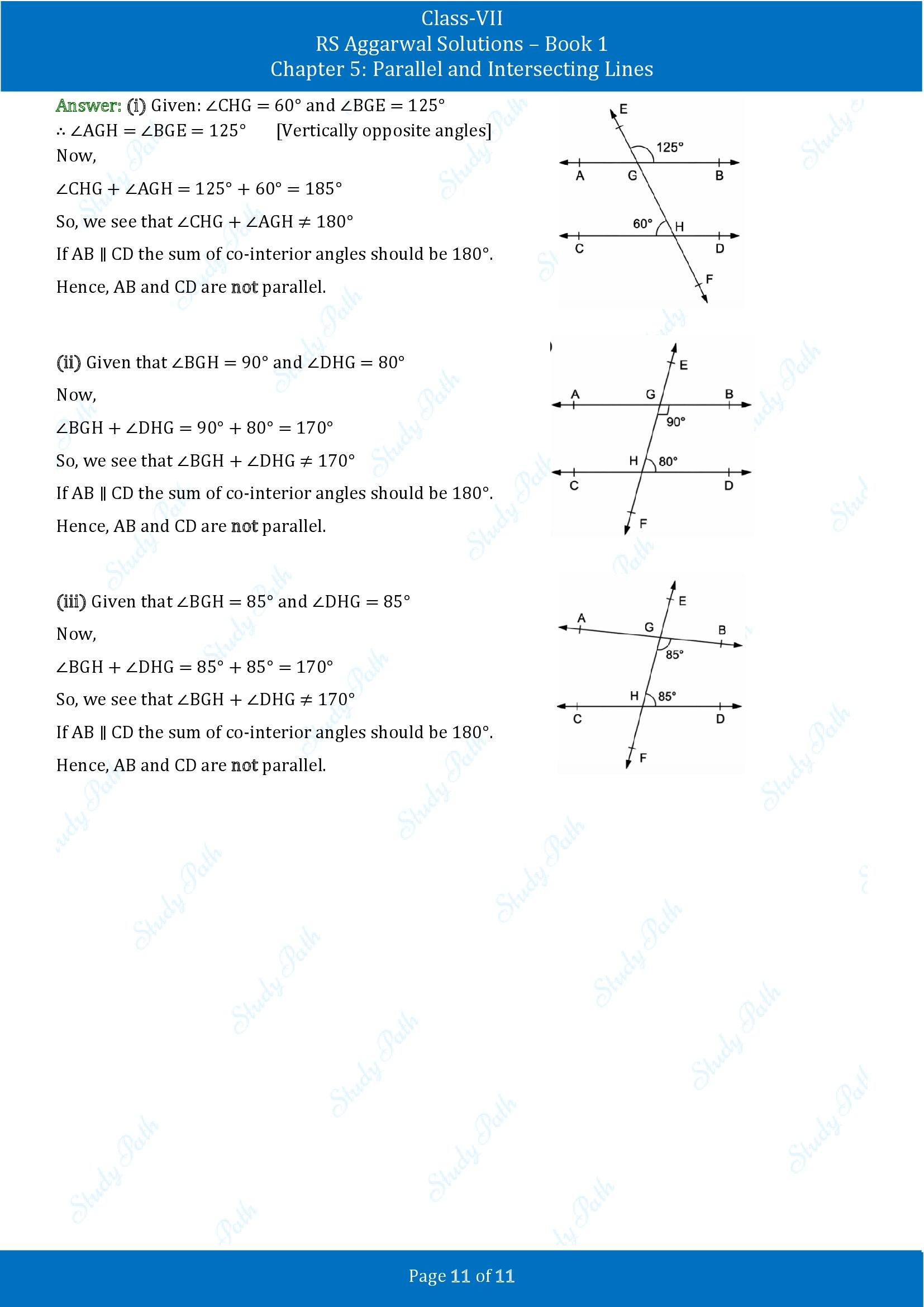 RS Aggarwal Solutions Class 7 Book 1 Chapter 5 Parallel and Intersecting Lines Exercise 5C 00011