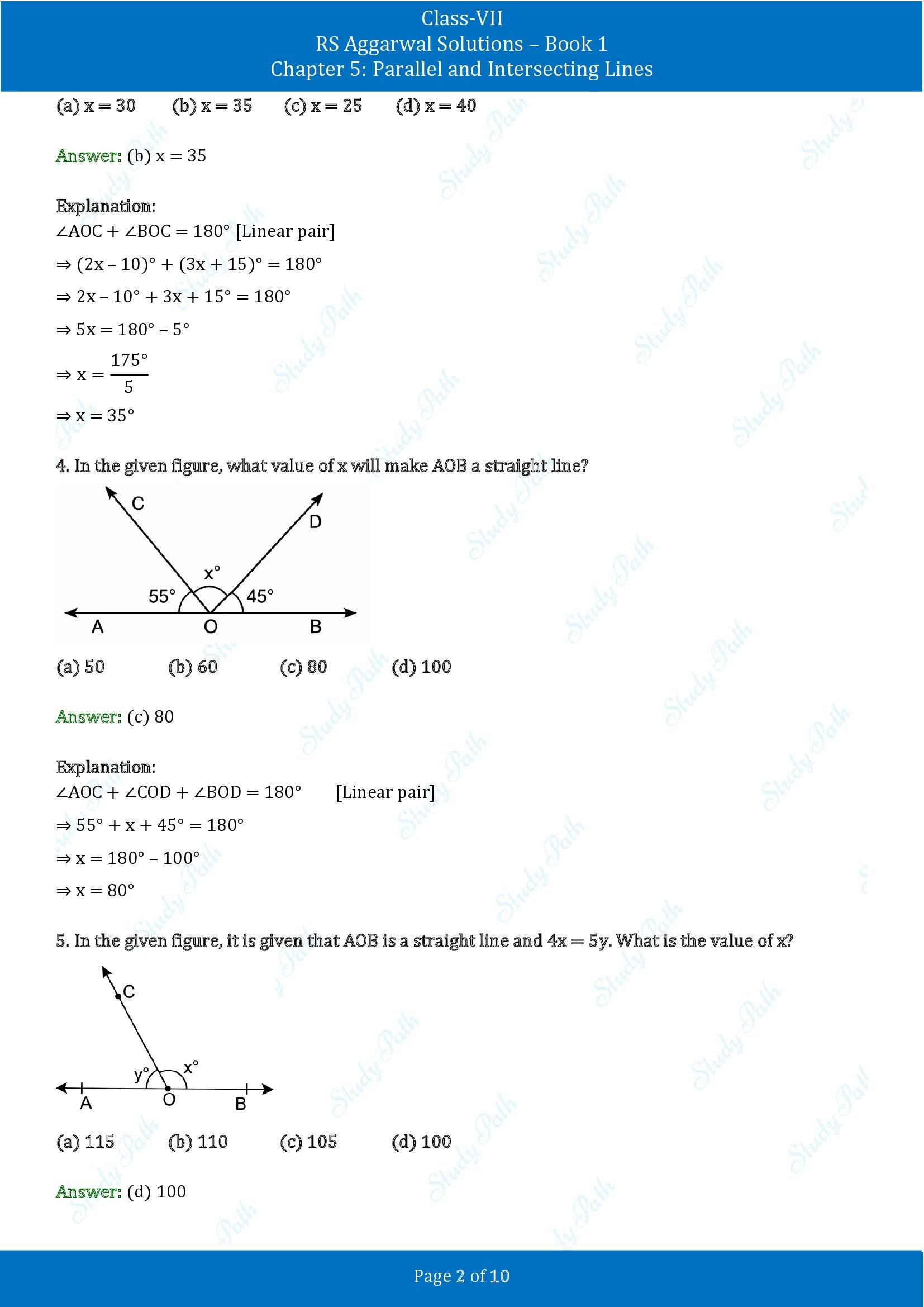 RS Aggarwal Solutions Class 7 Book 1 Chapter 5 Parallel and Intersecting Lines Exercise 5D 00002
