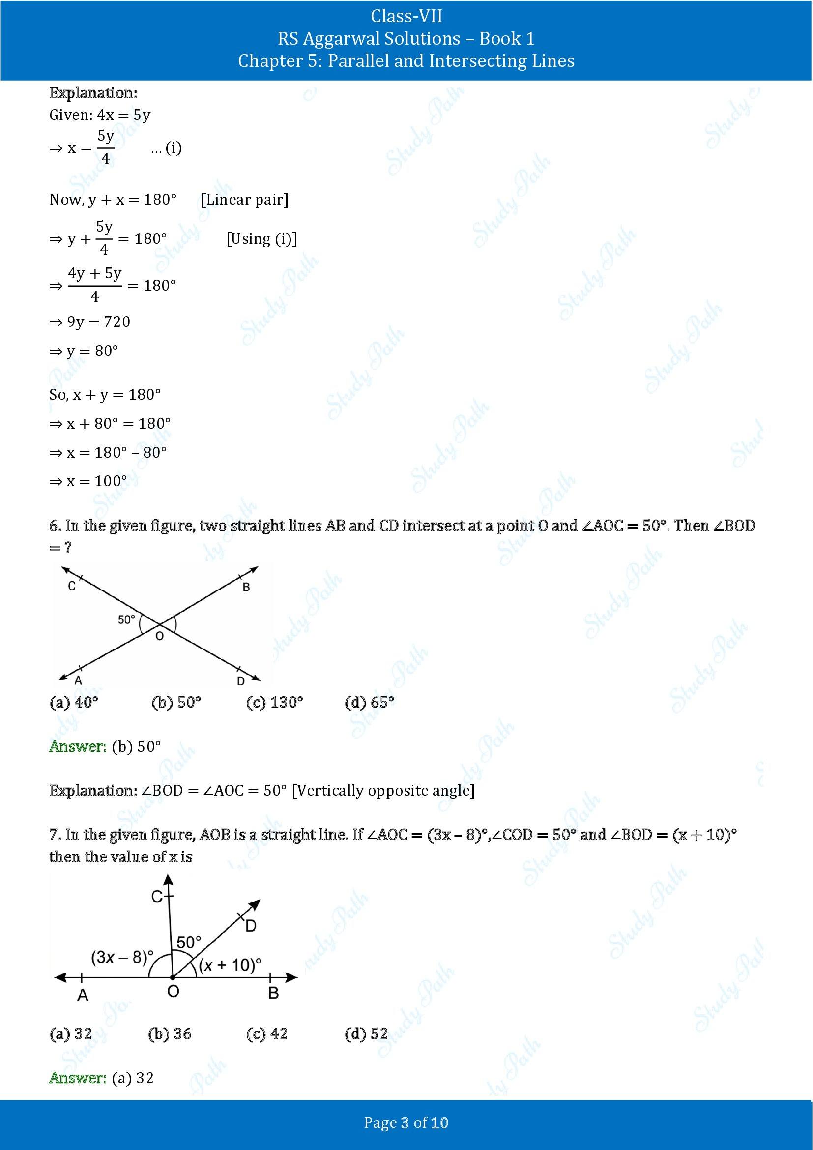 RS Aggarwal Solutions Class 7 Book 1 Chapter 5 Parallel and Intersecting Lines Exercise 5D 00003