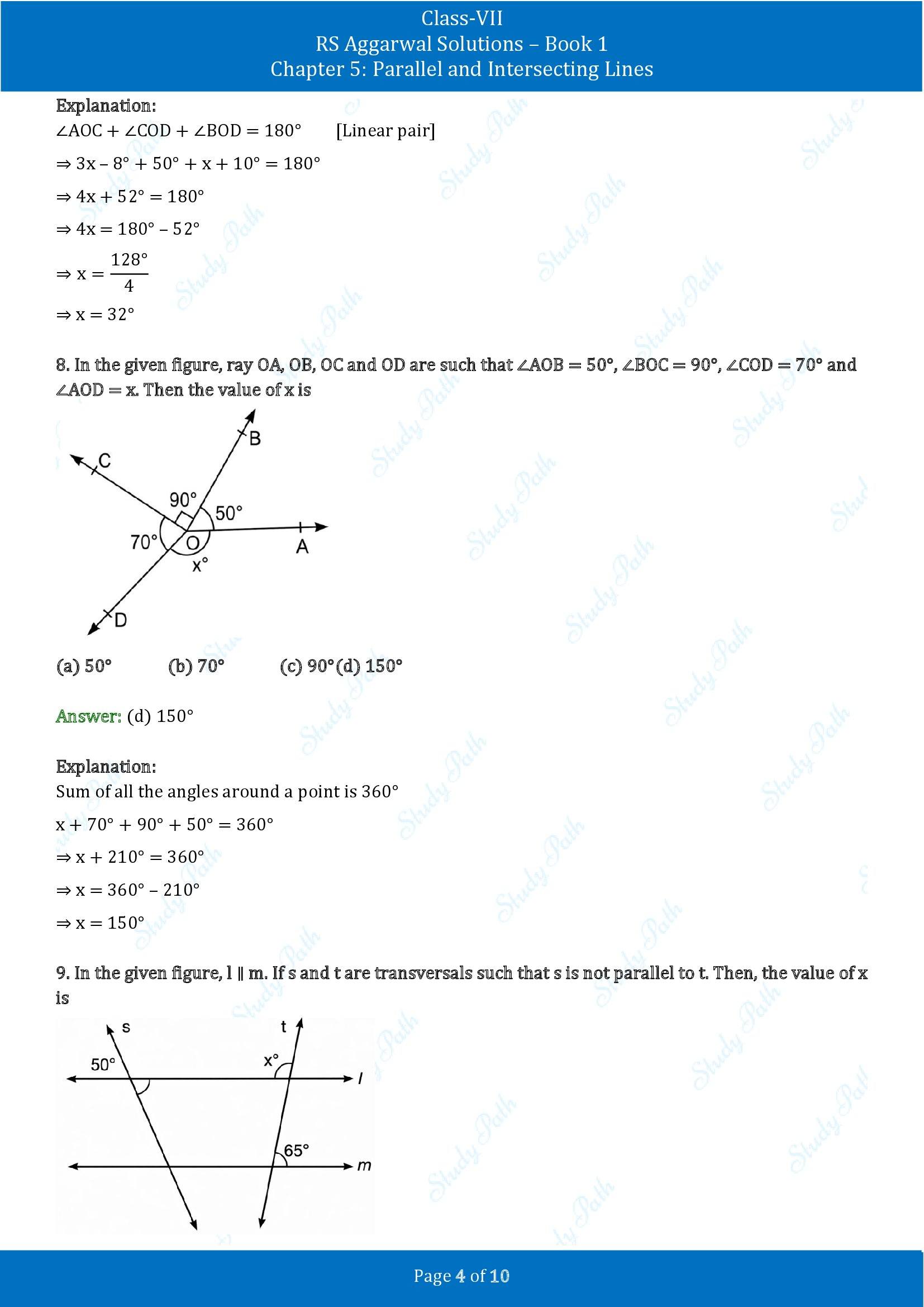 RS Aggarwal Solutions Class 7 Book 1 Chapter 5 Parallel and Intersecting Lines Exercise 5D 00004