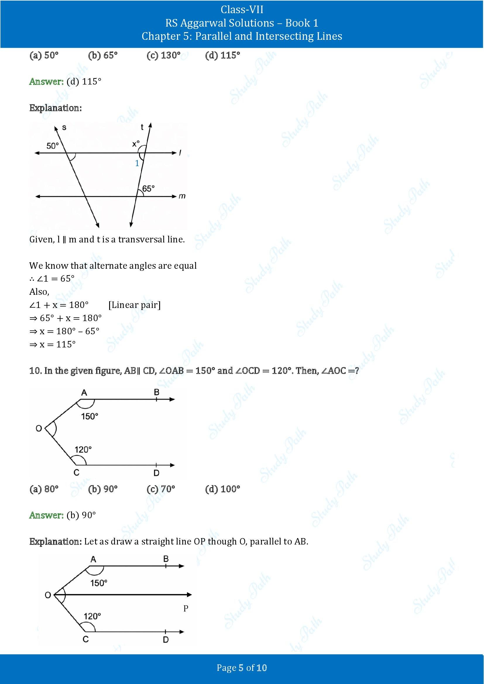 RS Aggarwal Solutions Class 7 Book 1 Chapter 5 Parallel and Intersecting Lines Exercise 5D 00005