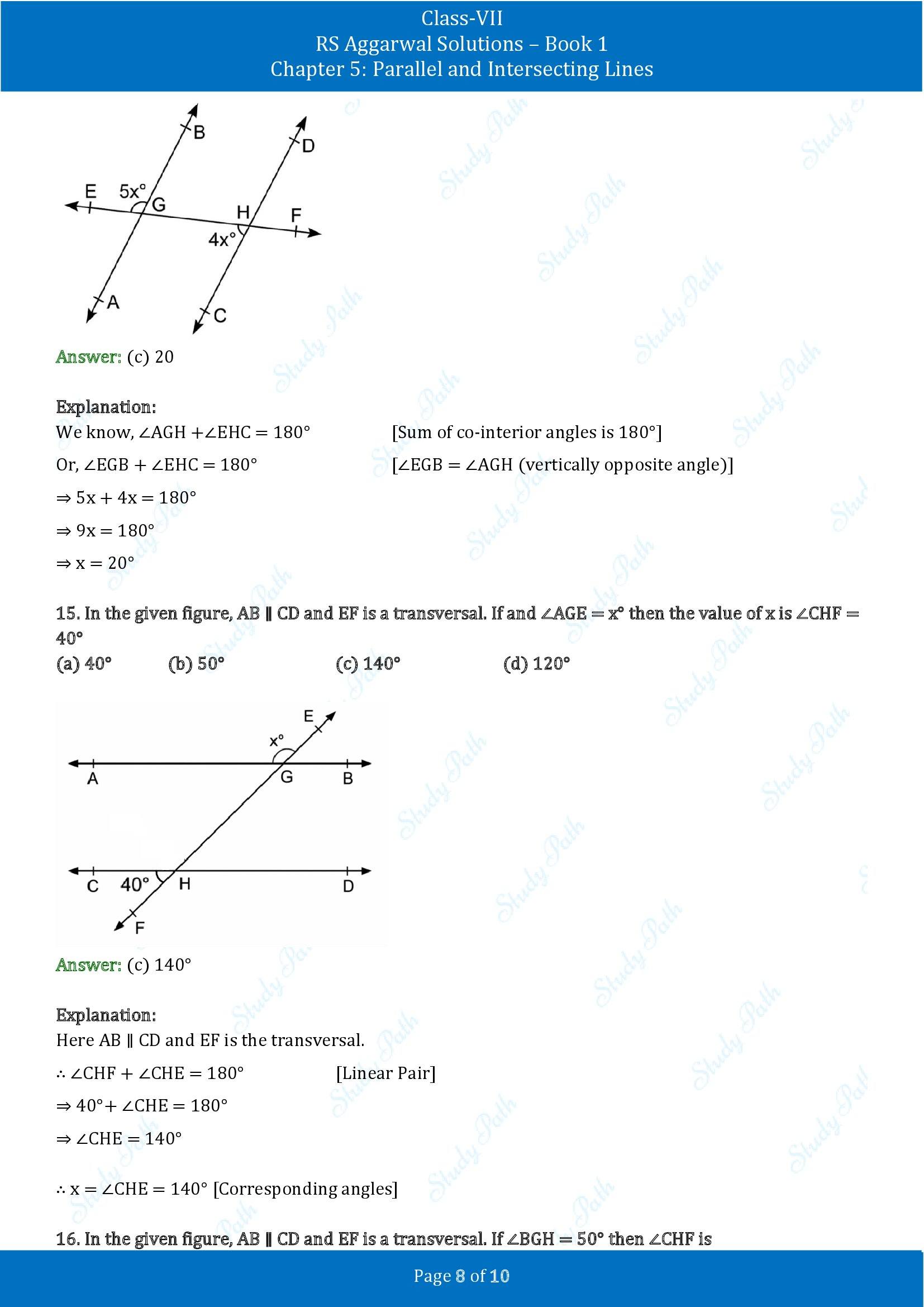 RS Aggarwal Solutions Class 7 Book 1 Chapter 5 Parallel and Intersecting Lines Exercise 5D 00008