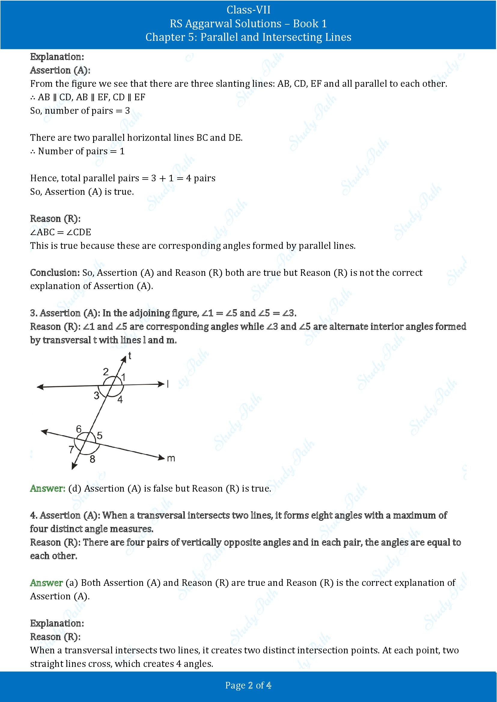 RS Aggarwal Solutions Class 7 Book 1 Chapter 5 Parallel and Intersecting Lines Exercise 5E 00002