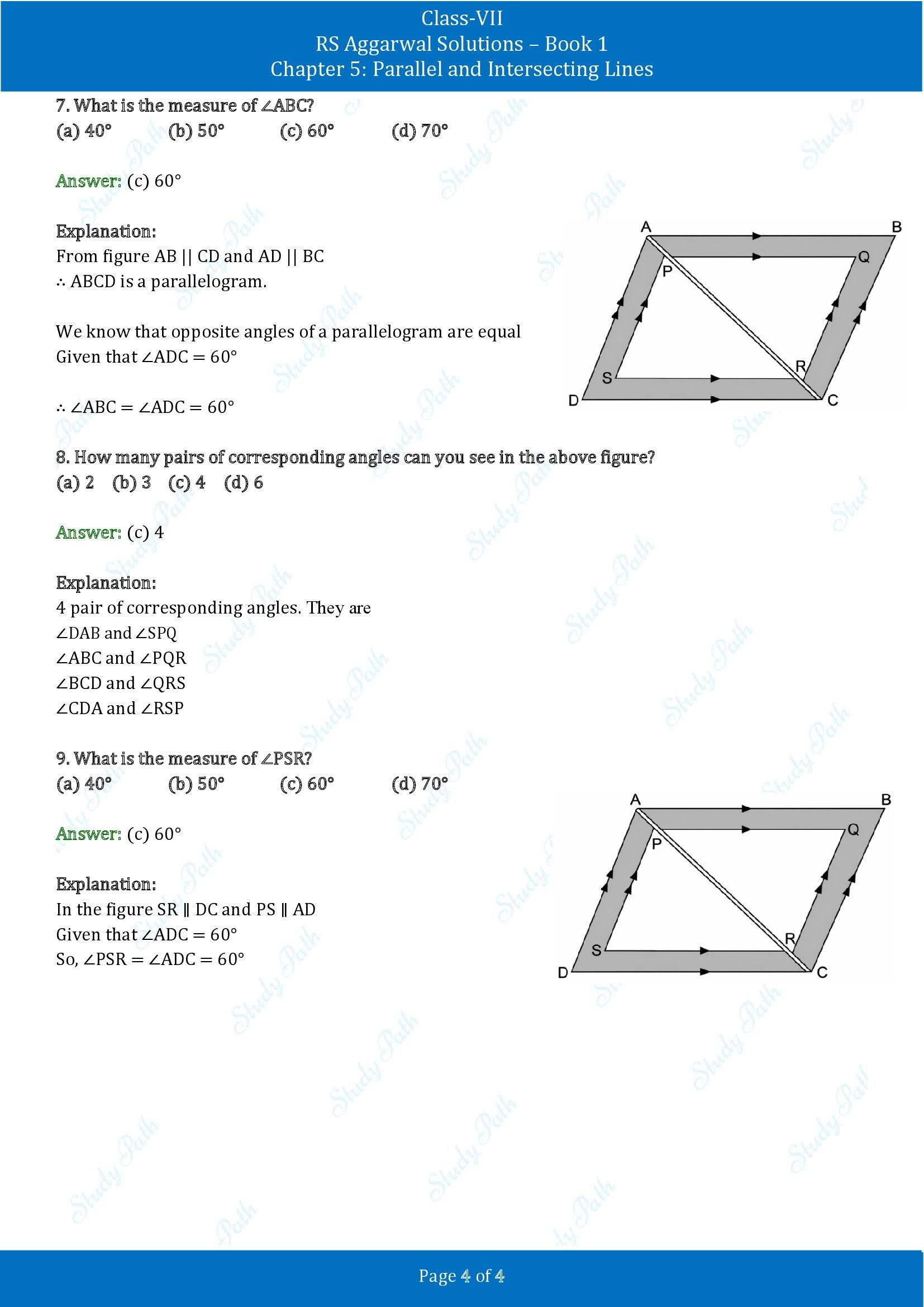 RS Aggarwal Solutions Class 7 Book 1 Chapter 5 Parallel and Intersecting Lines Exercise 5E 00004