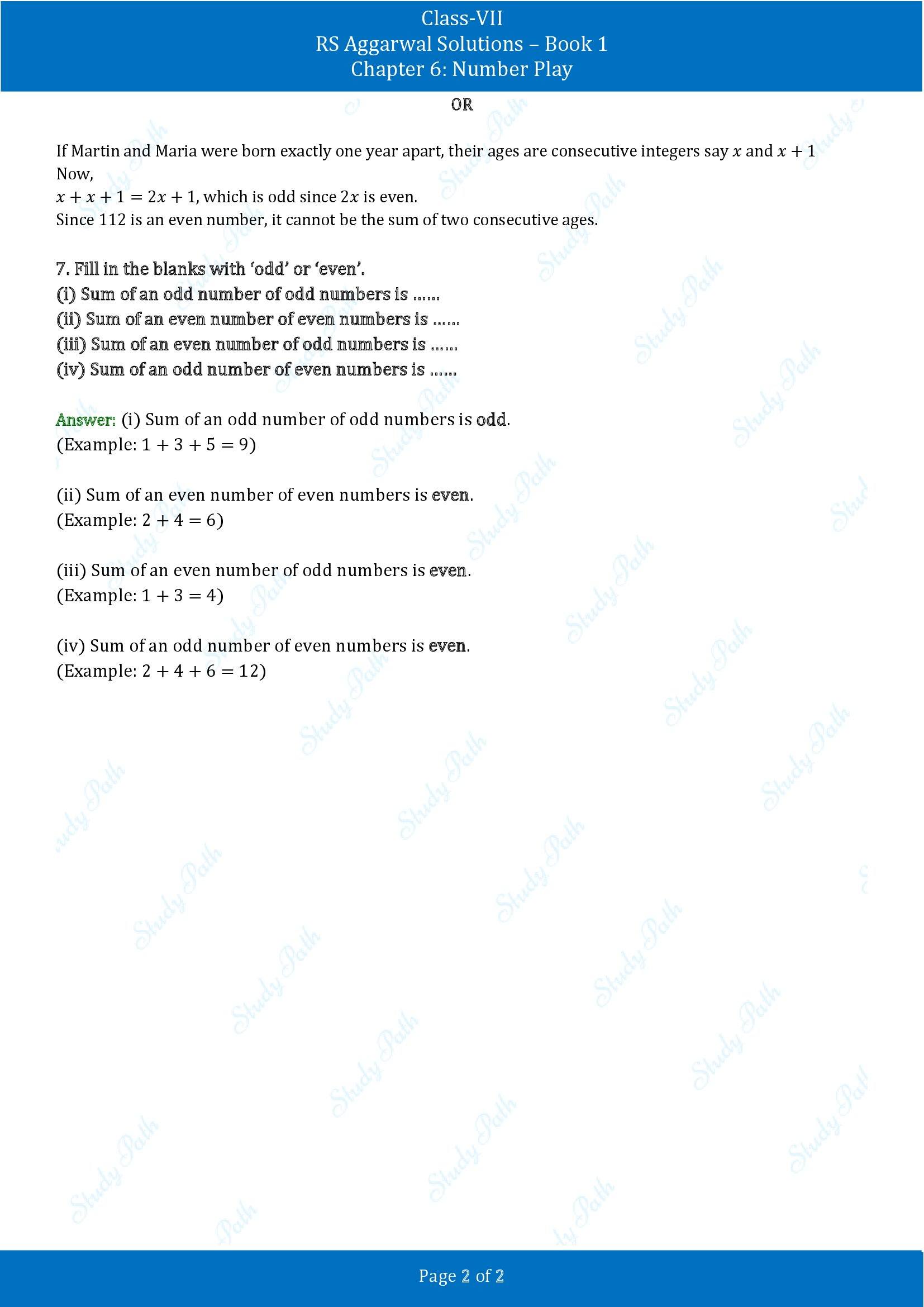 RS Aggarwal Solutions Class 7 Book 1 Chapter 6 Number Play Exercise 6A 00002