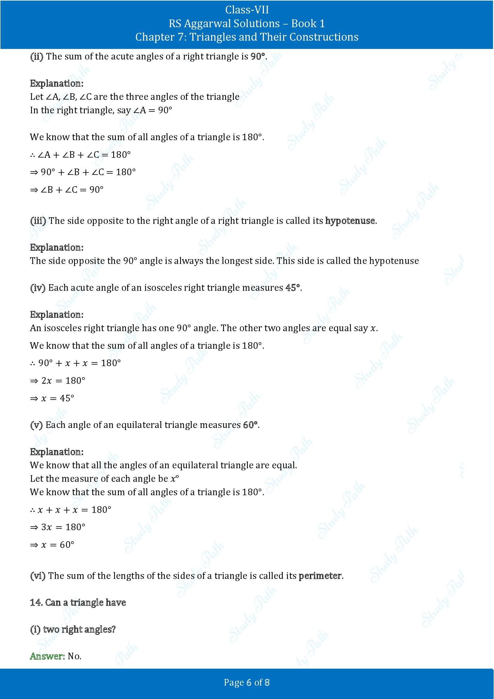 RS Aggarwal Solutions Class 7 Book 1 Chapter 7 Triangles and Their Constructions Exercise 7A 00006