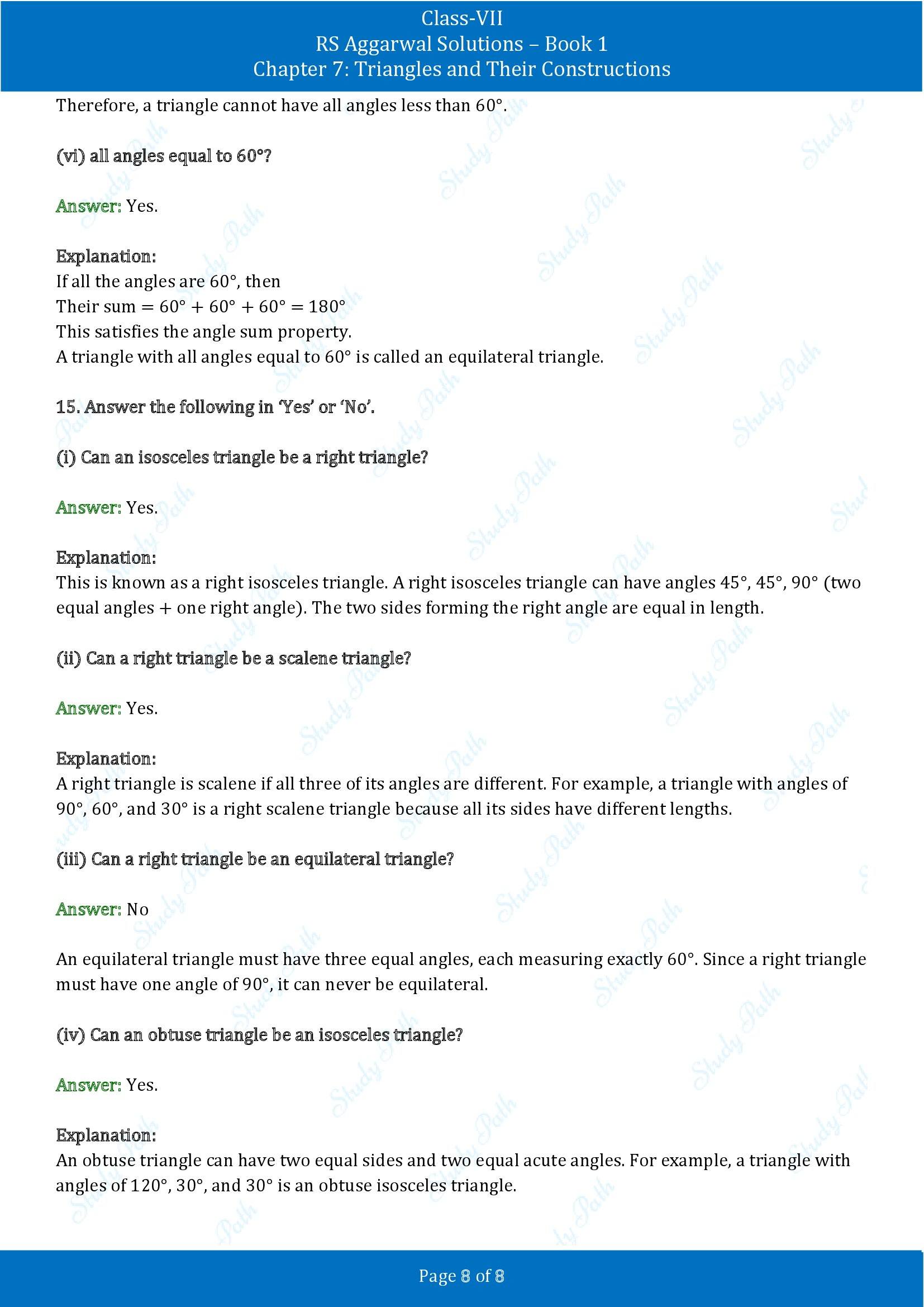 RS Aggarwal Solutions Class 7 Book 1 Chapter 7 Triangles and Their Constructions Exercise 7A 00008