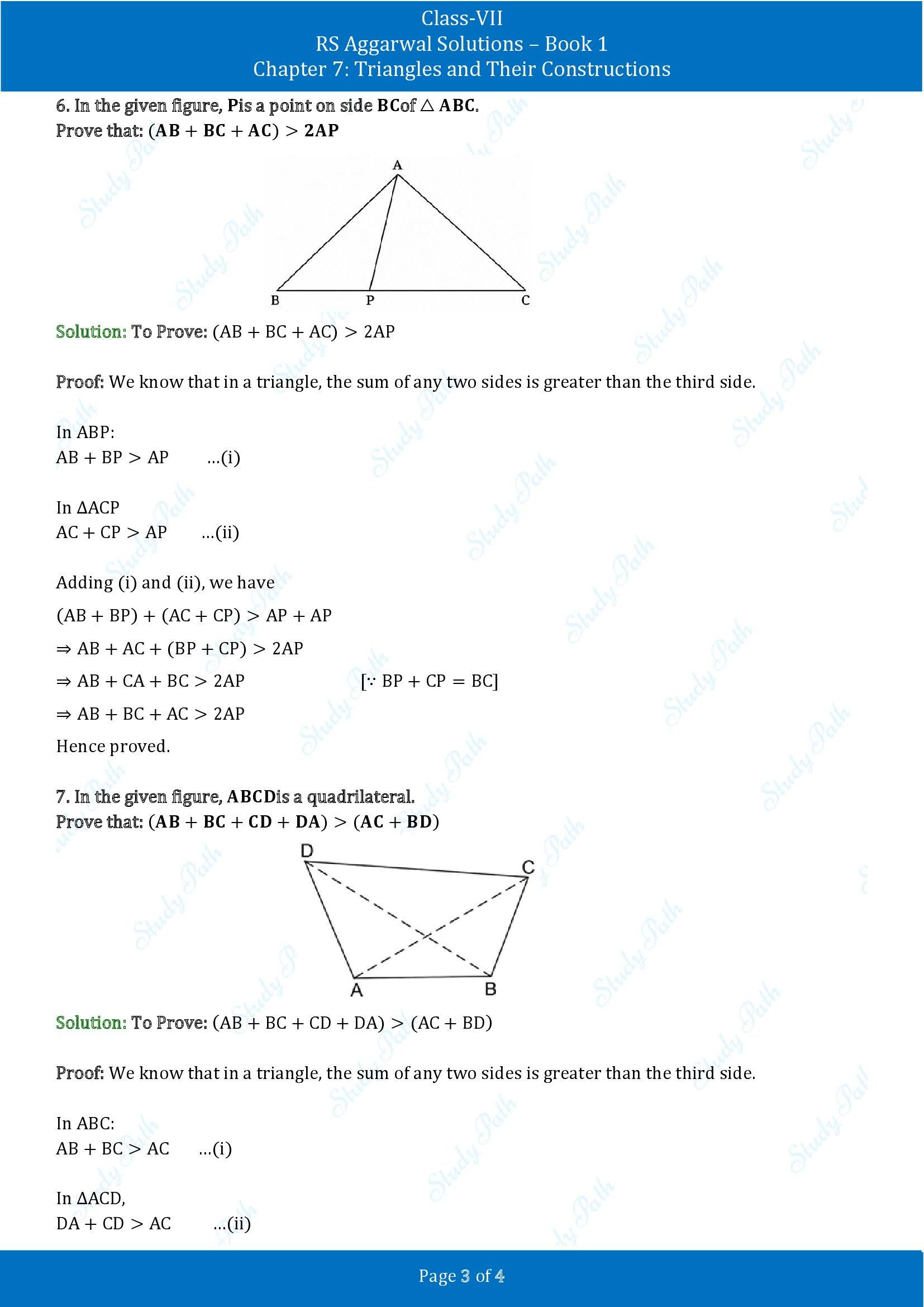 RS Aggarwal Solutions Class 7 Book 1 Chapter 7 Triangles and Their Constructions Exercise 7C 00003