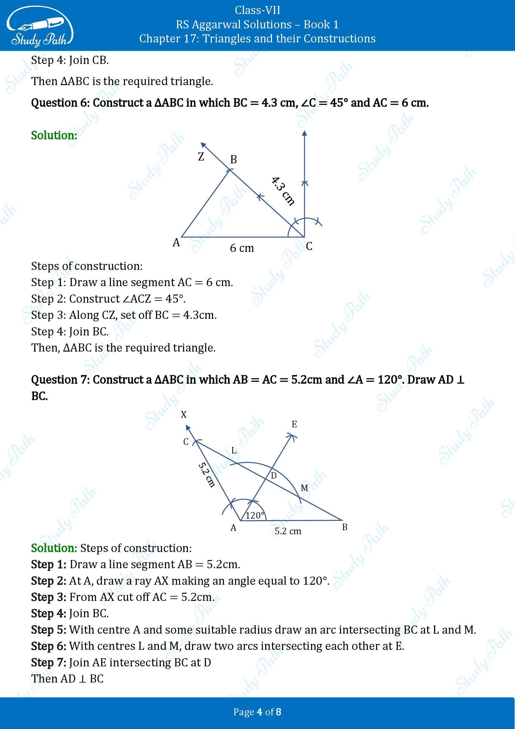 RS Aggarwal Solutions Class 7 Book 1 Chapter 7 Triangles and Their Constructions Exercise 7D 00004