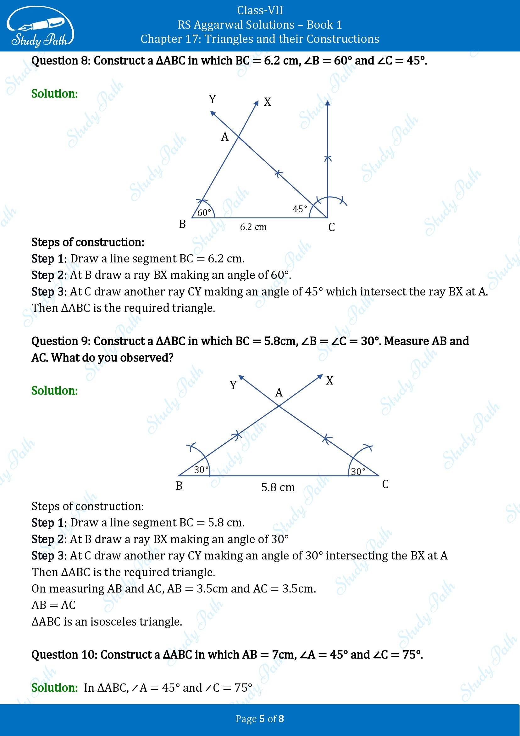 RS Aggarwal Solutions Class 7 Book 1 Chapter 7 Triangles and Their Constructions Exercise 7D 00005