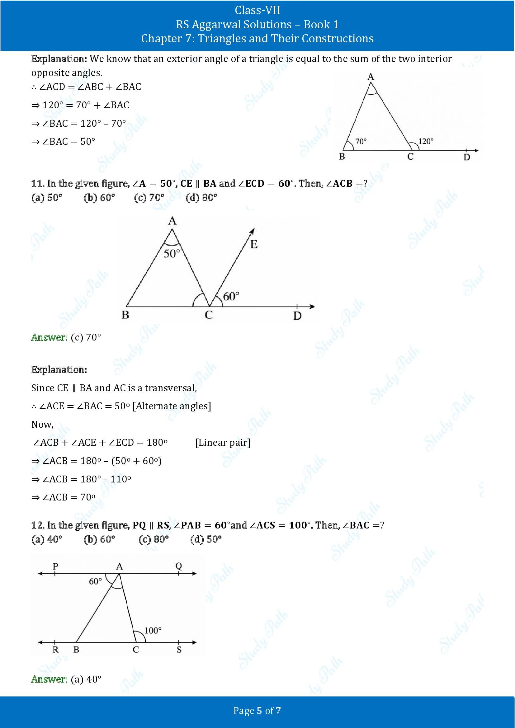 RS Aggarwal Solutions Class 7 Book 1 Chapter 7 Triangles and Their Constructions Exercise 7E 00005