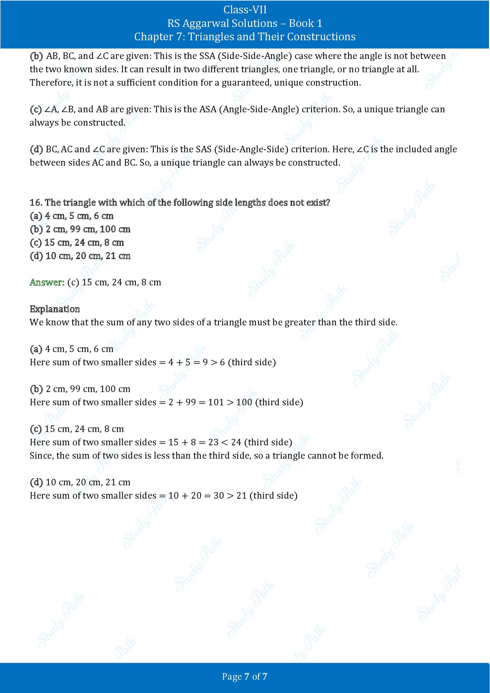 RS Aggarwal Solutions Class 7 Book 1 Chapter 7 Triangles and Their Constructions Exercise 7E 00007