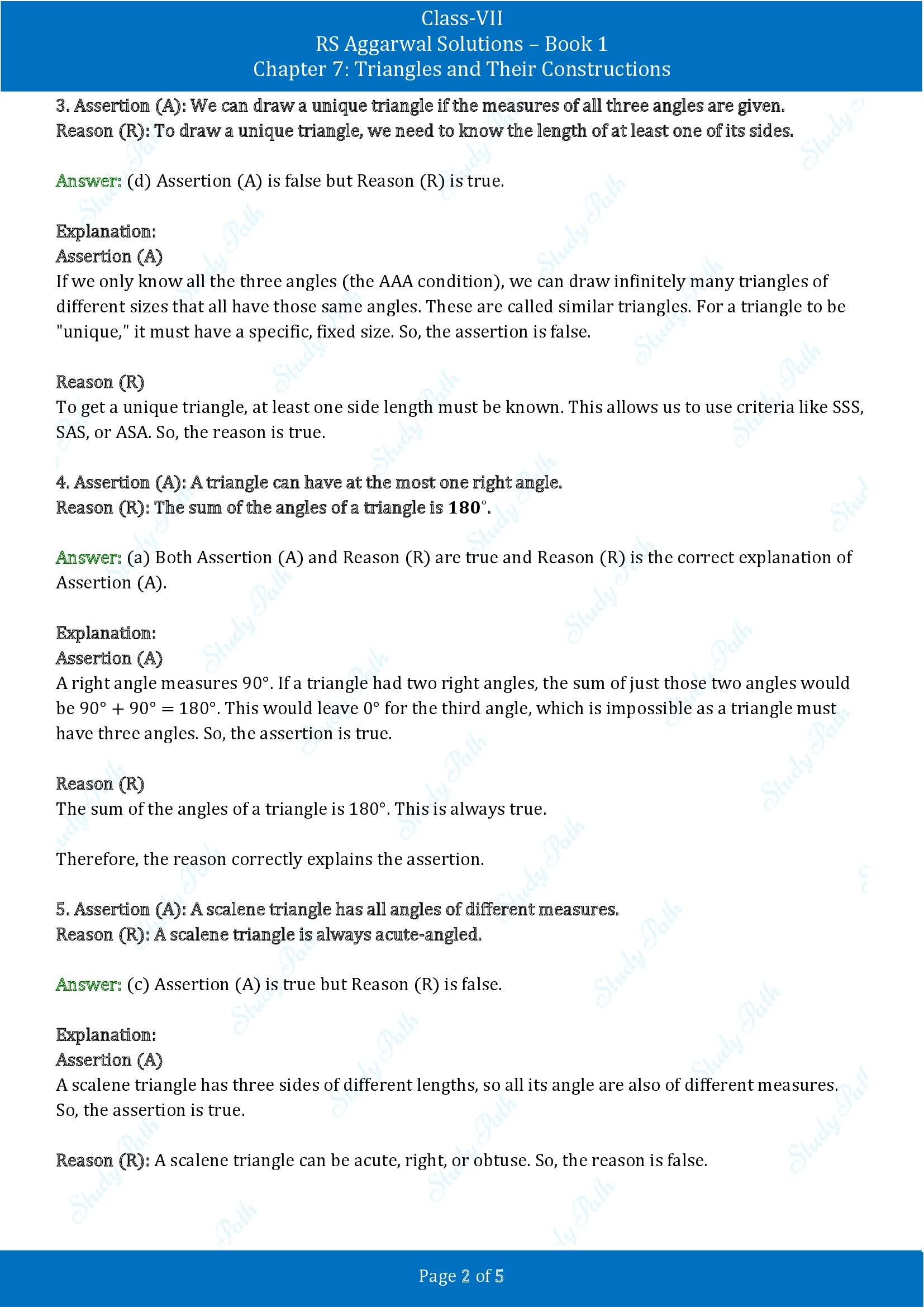 RS Aggarwal Solutions Class 7 Book 1 Chapter 7 Triangles and Their Constructions Exercise 7F 00002