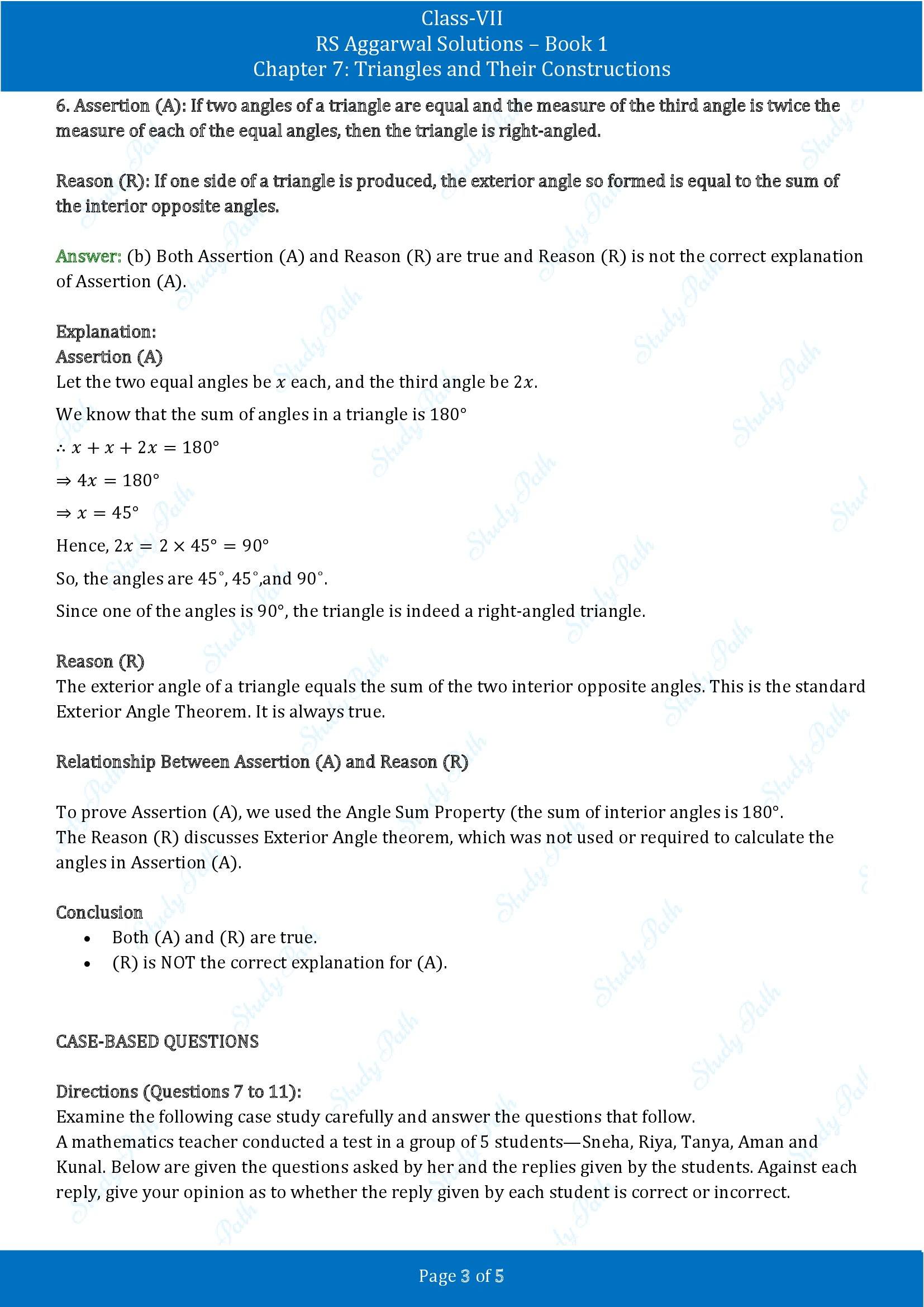 RS Aggarwal Solutions Class 7 Book 1 Chapter 7 Triangles and Their Constructions Exercise 7F 00003