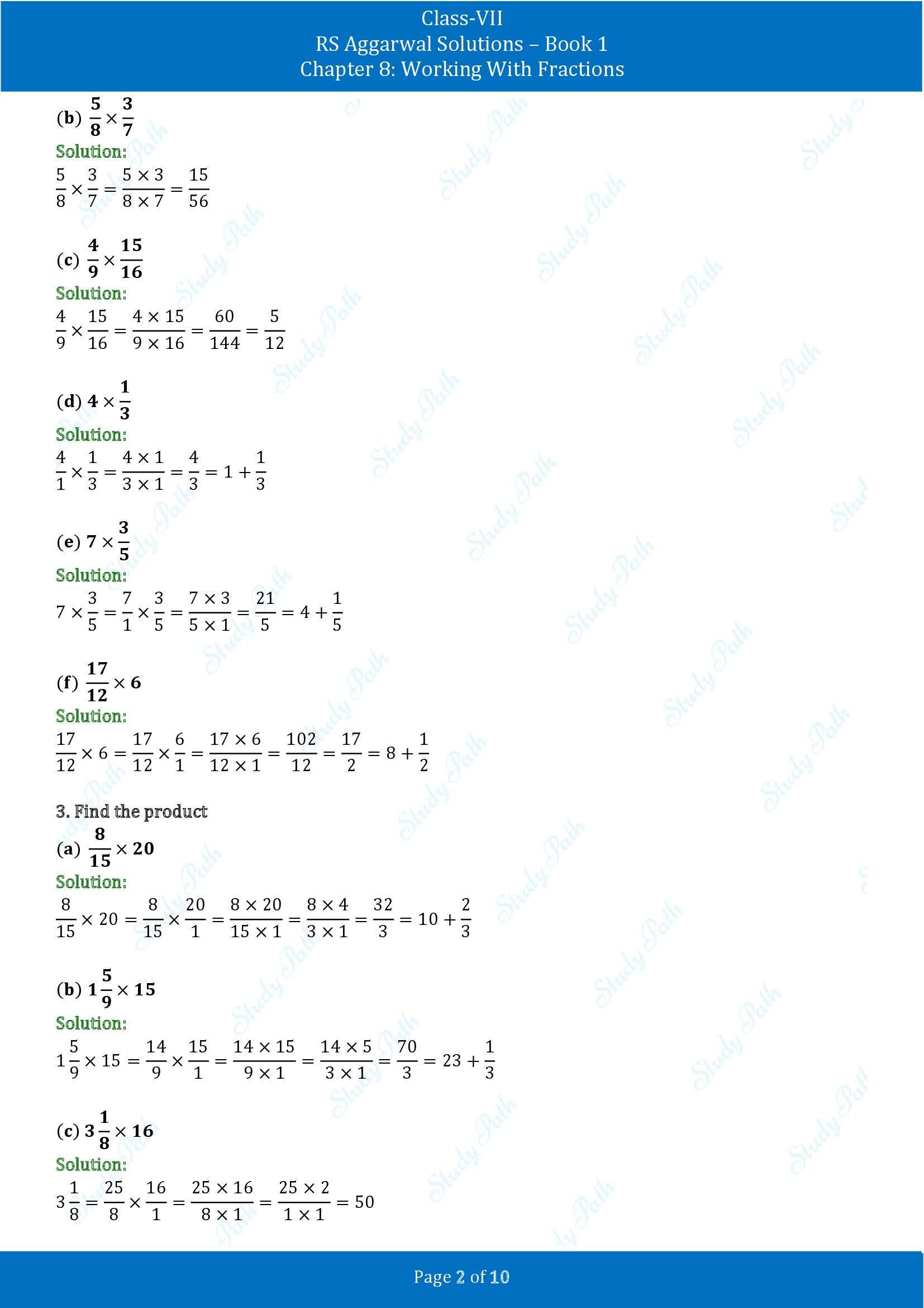 RS Aggarwal Solutions Class 7 Book 1 Chapter 8 Working With Fractions Exercise 8A 00002
