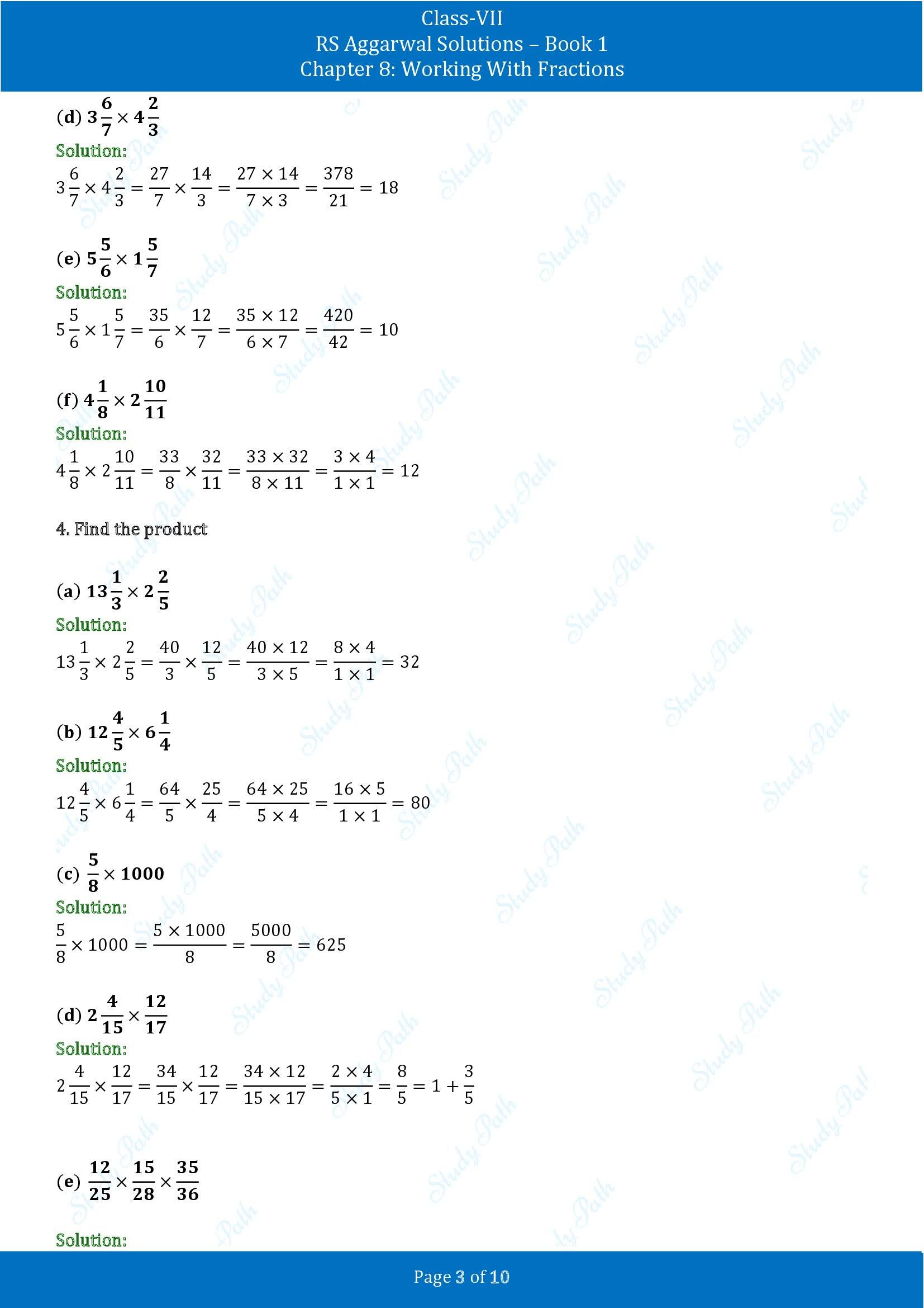 RS Aggarwal Solutions Class 7 Book 1 Chapter 8 Working With Fractions Exercise 8A 00003