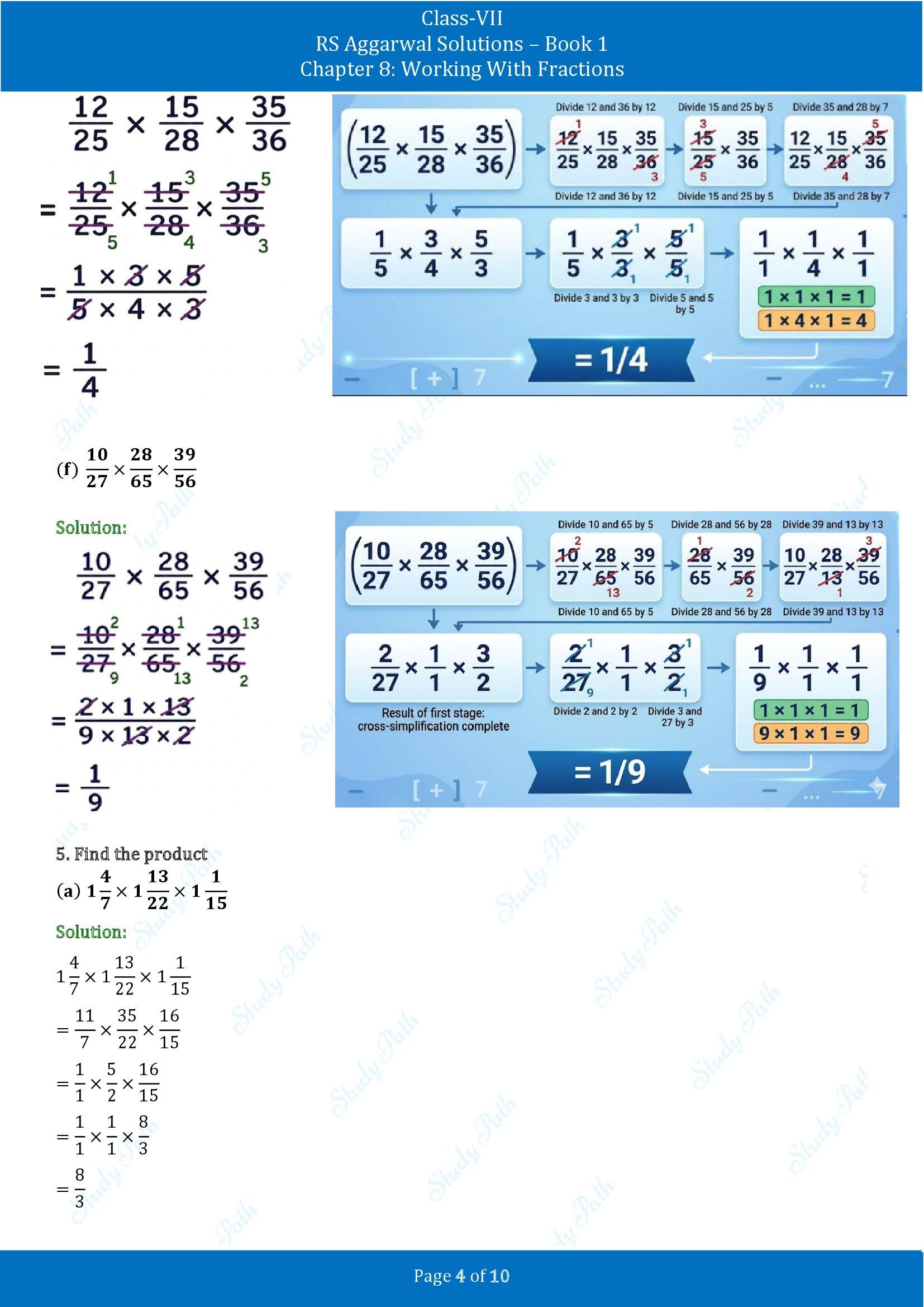 RS Aggarwal Solutions Class 7 Book 1 Chapter 8 Working With Fractions Exercise 8A 00004