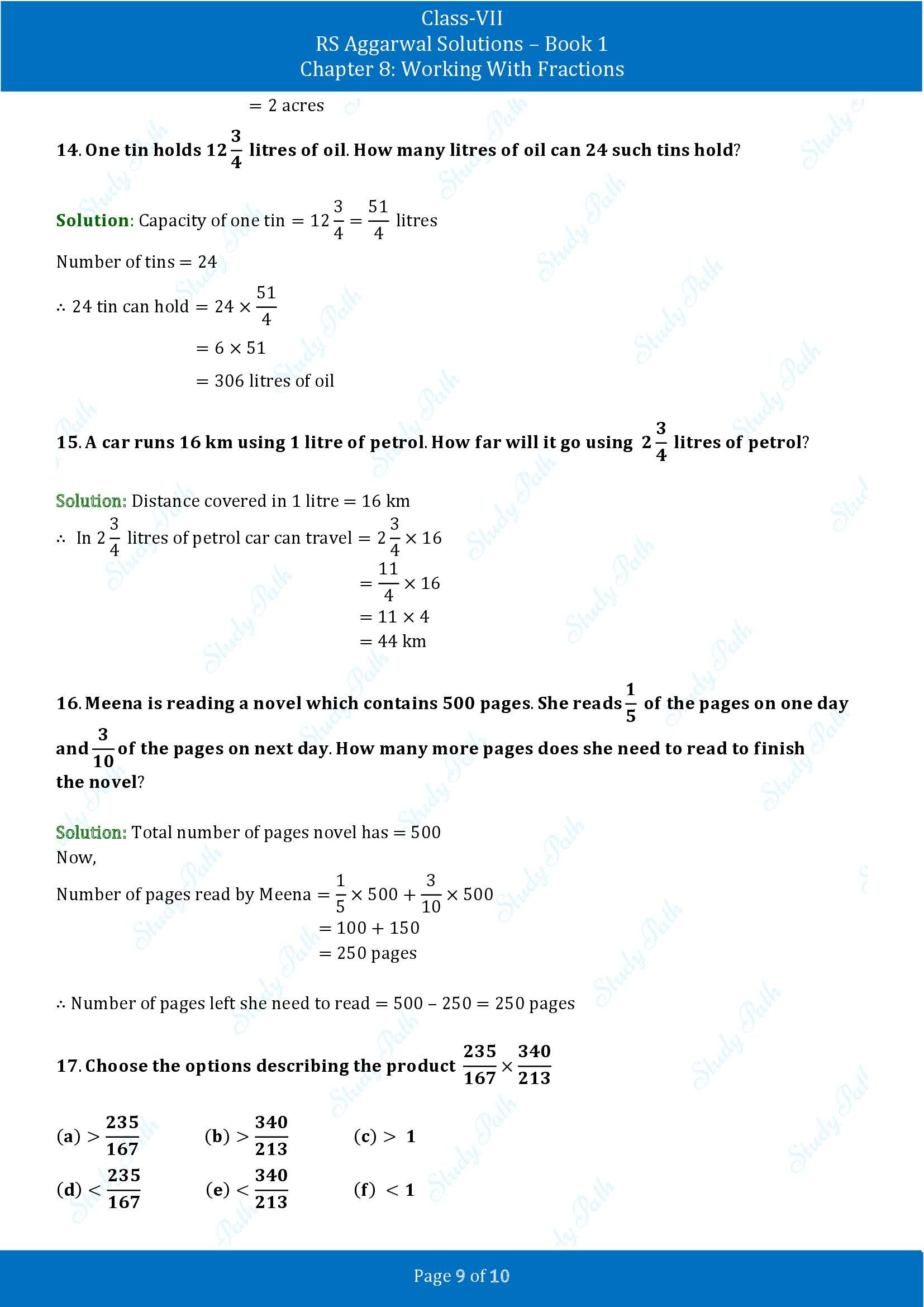 RS Aggarwal Solutions Class 7 Book 1 Chapter 8 Working With Fractions Exercise 8A 00009