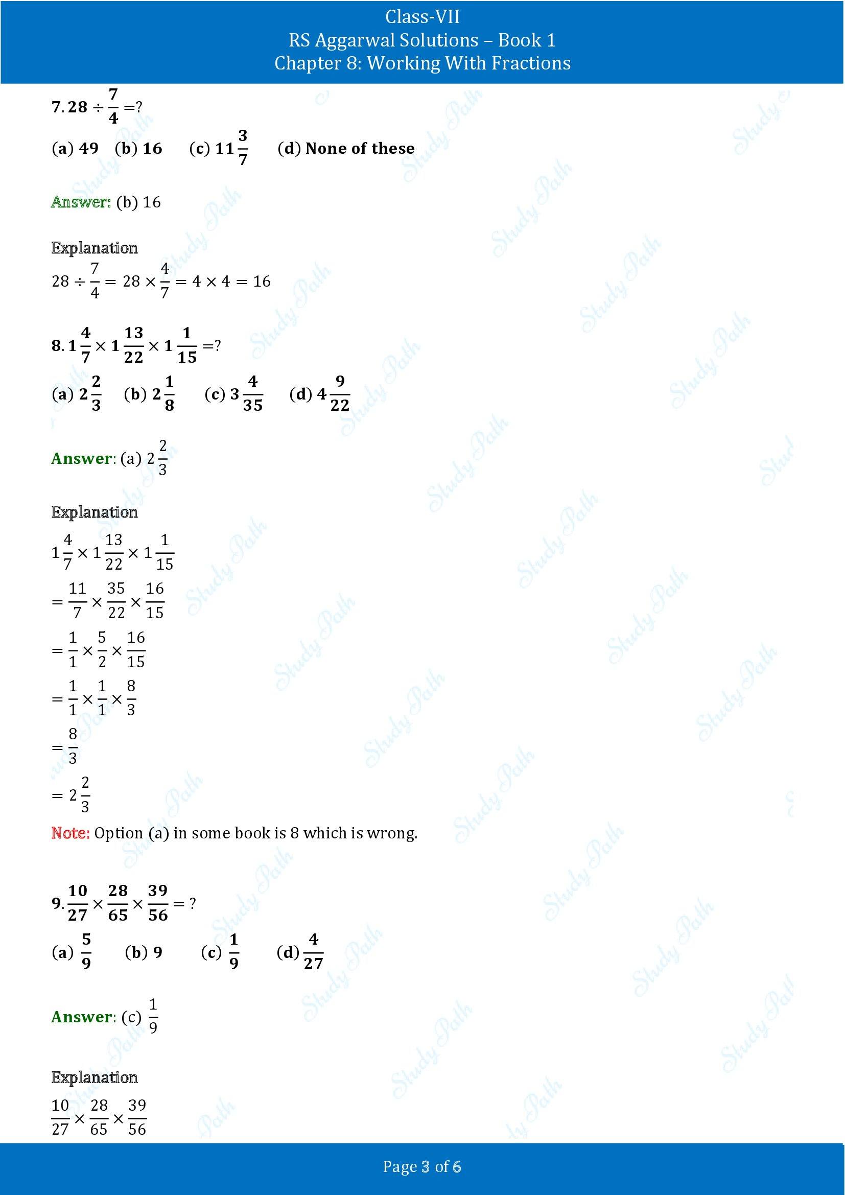 RS Aggarwal Solutions Class 7 Book 1 Chapter 8 Working With Fractions Exercise 8C 00003