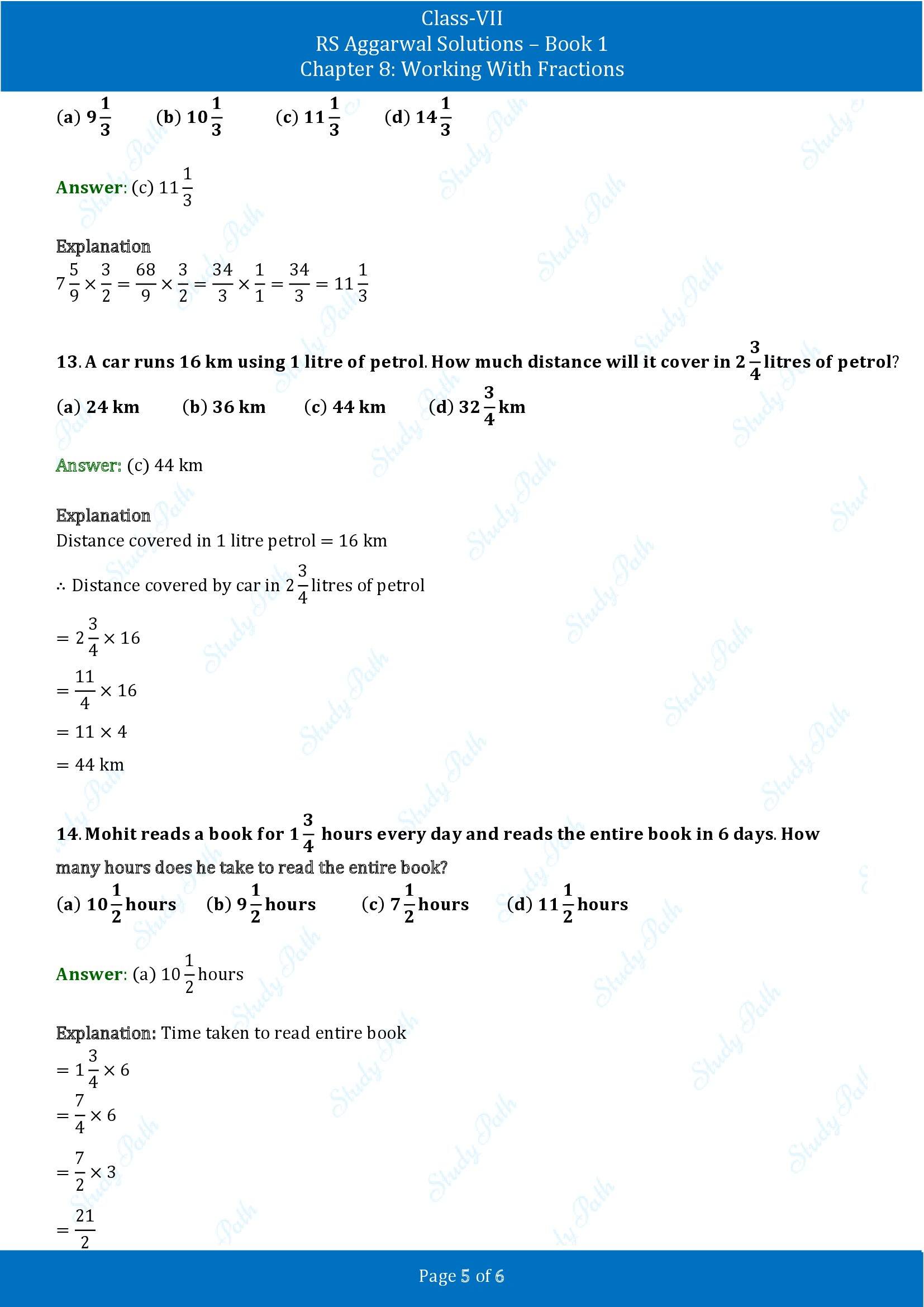 RS Aggarwal Solutions Class 7 Book 1 Chapter 8 Working With Fractions Exercise 8C 00005