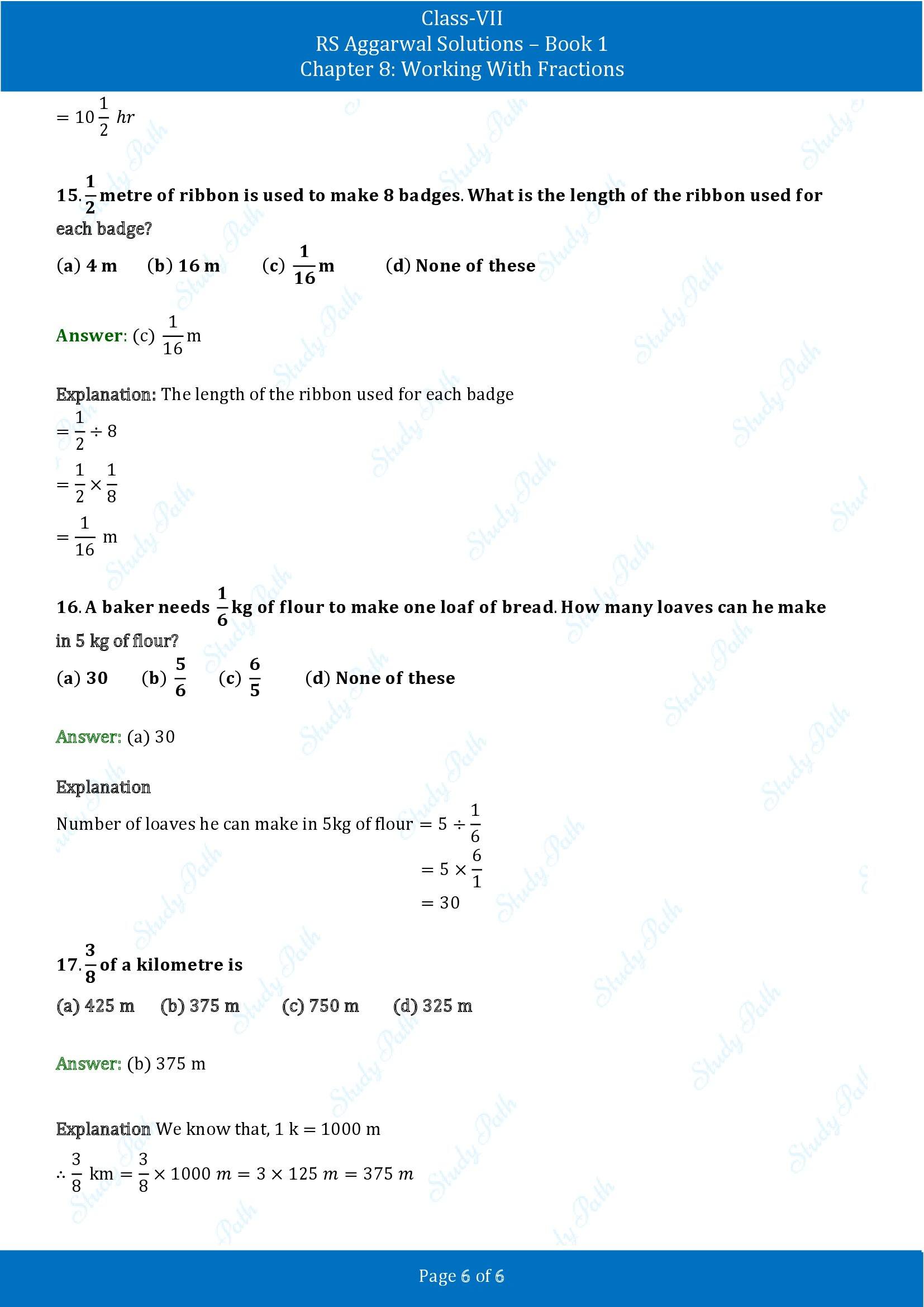 RS Aggarwal Solutions Class 7 Book 1 Chapter 8 Working With Fractions Exercise 8C 00006