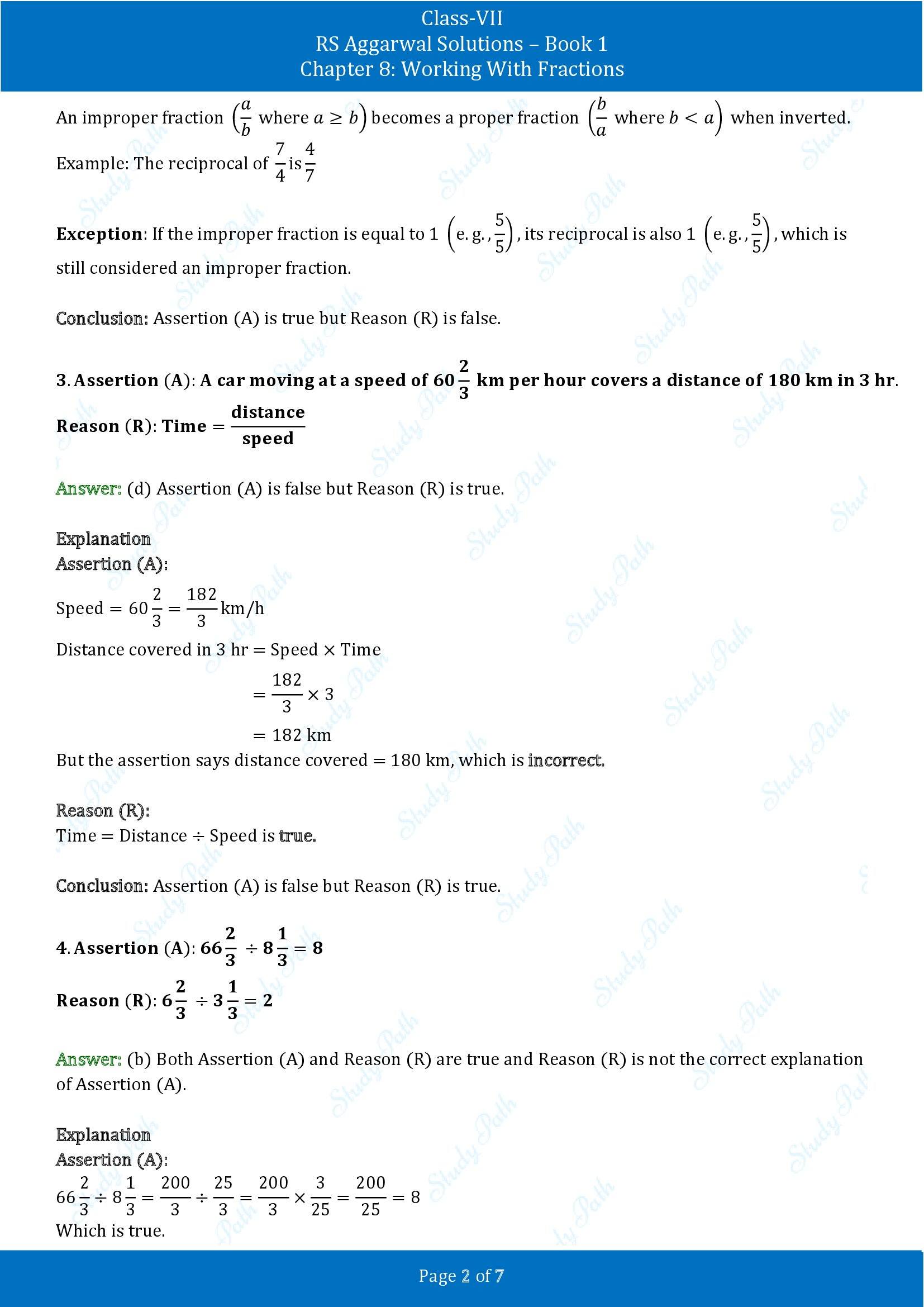 RS Aggarwal Solutions Class 7 Book 1 Chapter 8 Working With Fractions Exercise 8D 00002
