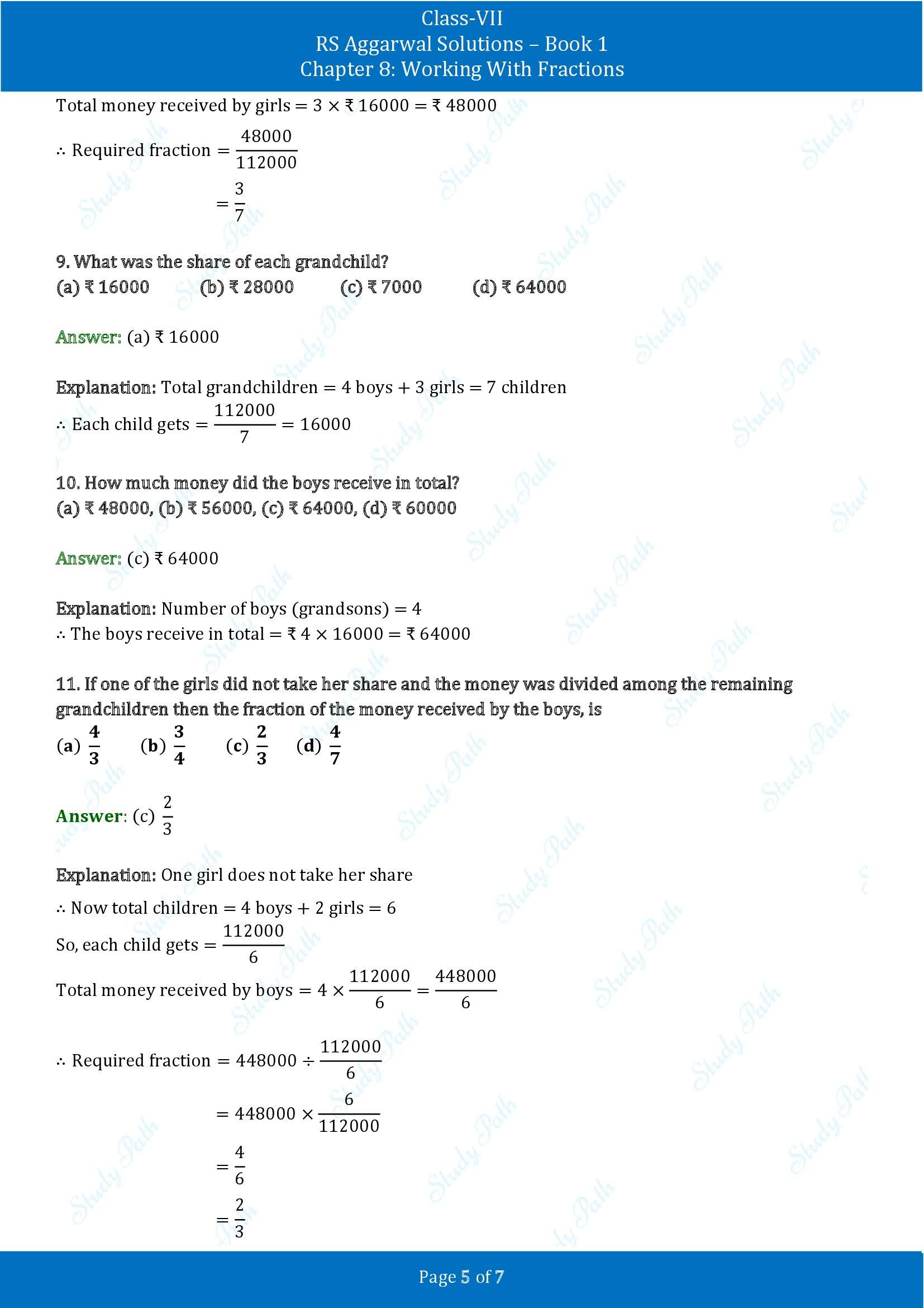 RS Aggarwal Solutions Class 7 Book 1 Chapter 8 Working With Fractions Exercise 8D 00005